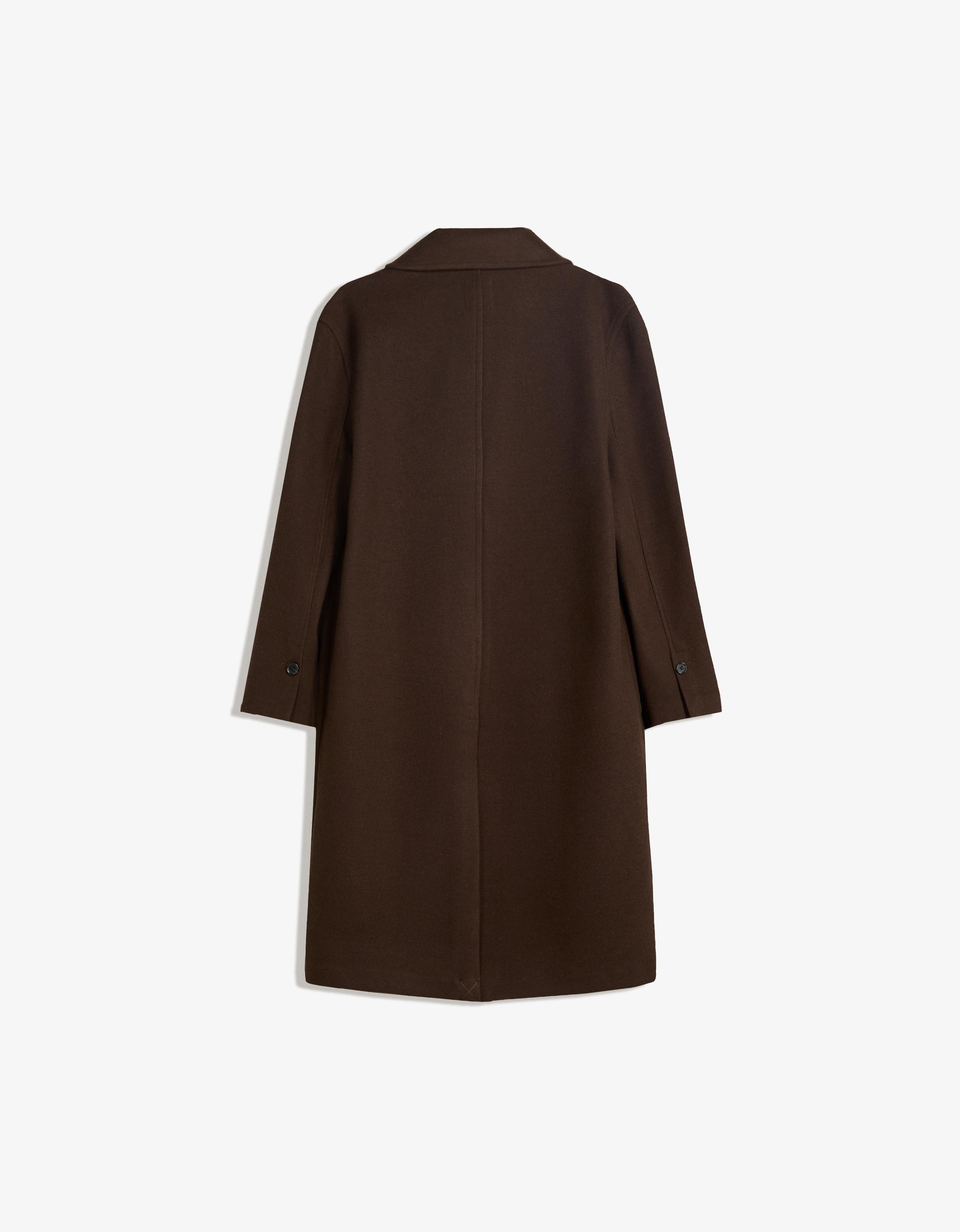 Soft-touch long coat — Brown