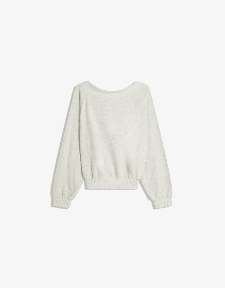 Open-back sweater-Grey-3