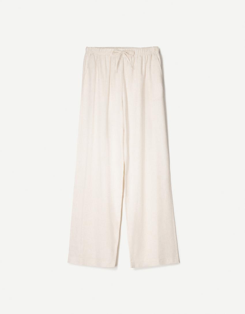 Conjunto camisa e calças com linho-Conjunto camisa e calças com linho