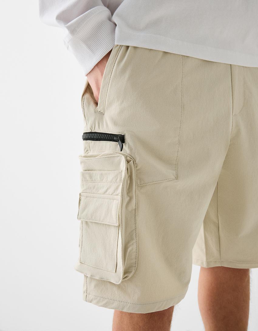 Calções bermuda multicargo técnicos-Areia-5