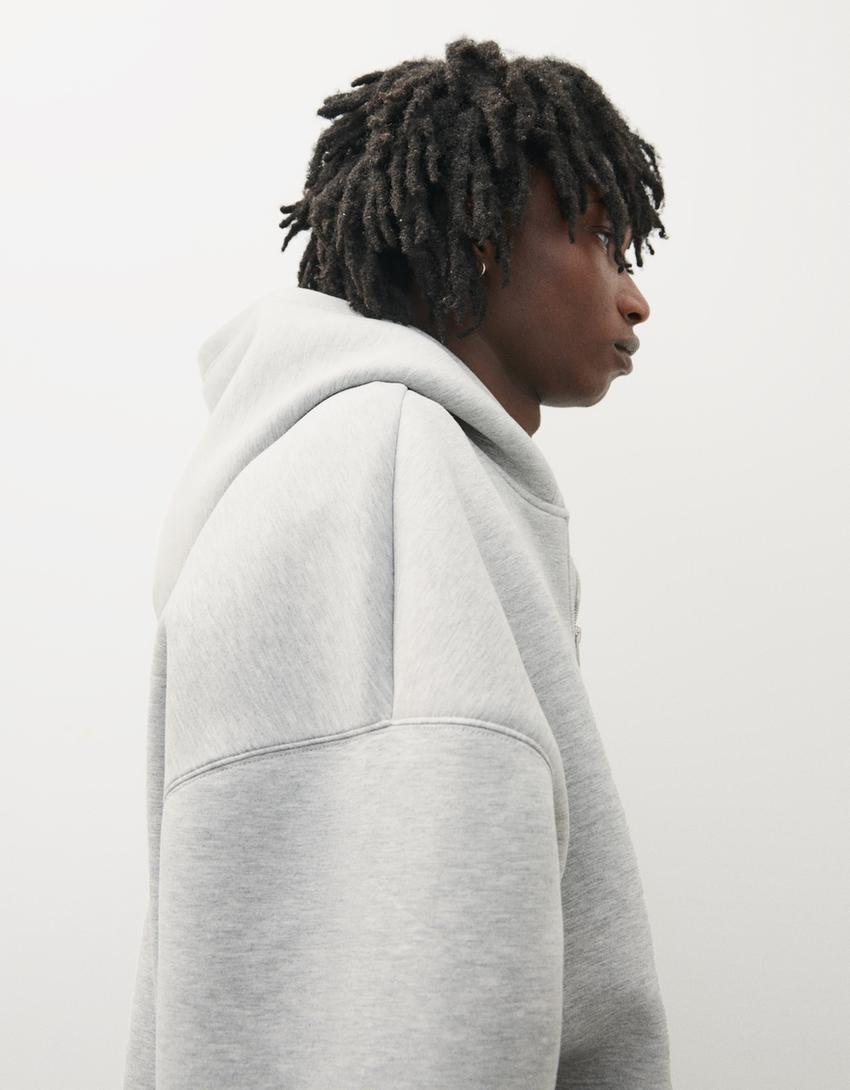Technisches Sweatshirt mit Kapuze-Grau