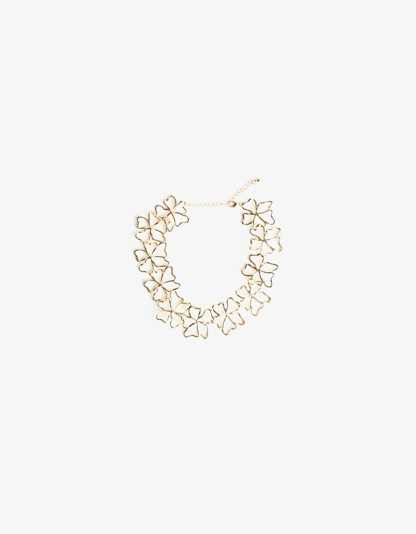 Collar choker flores-Oro-2