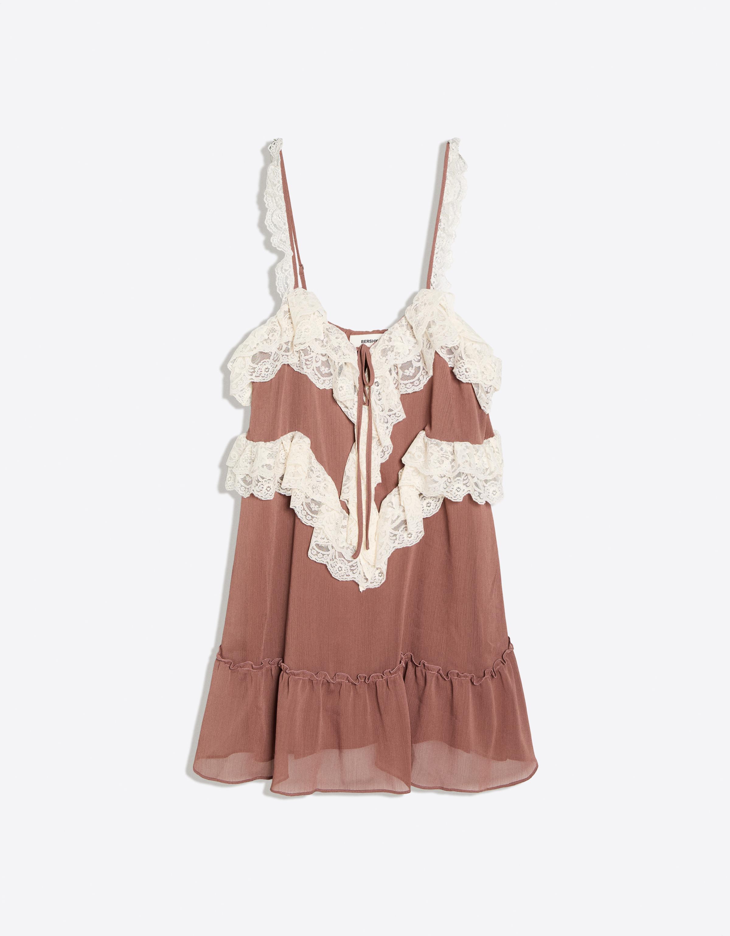 Romantic mini dress with lace straps — 0-135