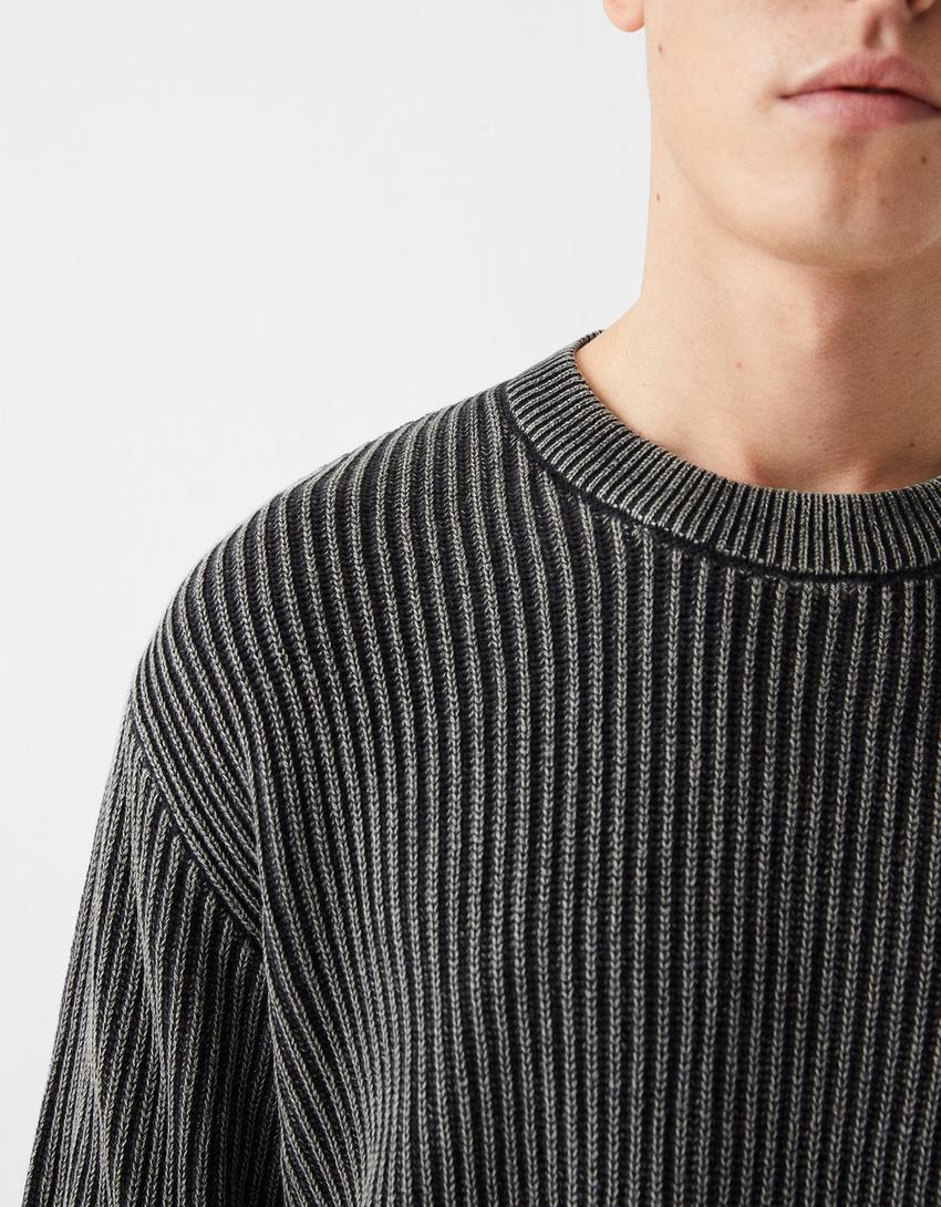 Jersey efecto lavado-Gris oscuro-5