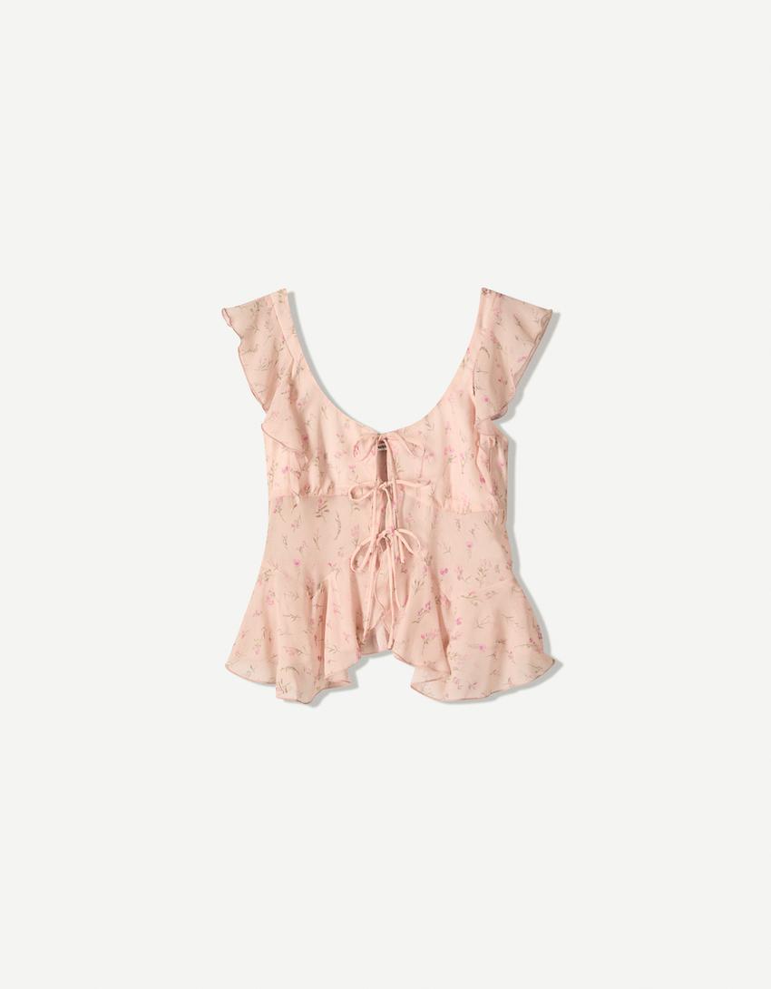 Top à volants-Multicouleur-4