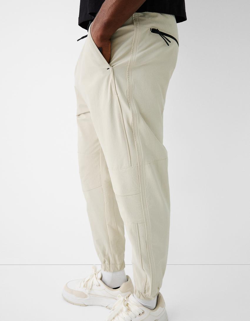 Calças jogger técnicas-Areia-3