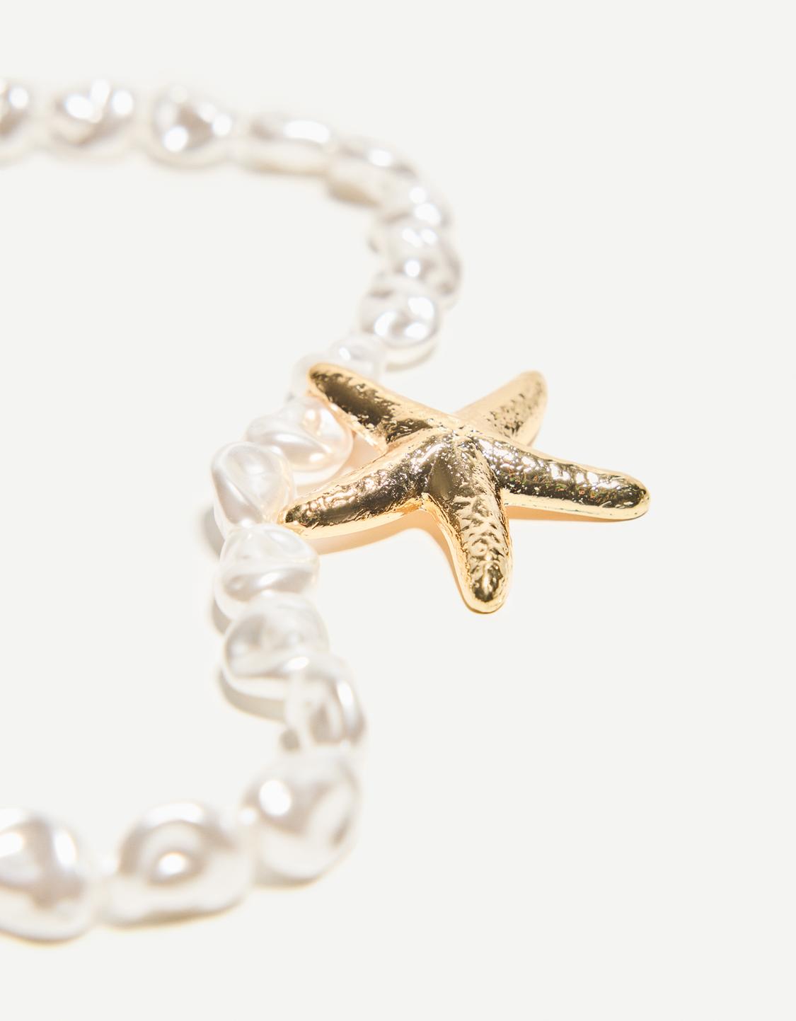 Starfish and faux pearl necklace - Signature Edition