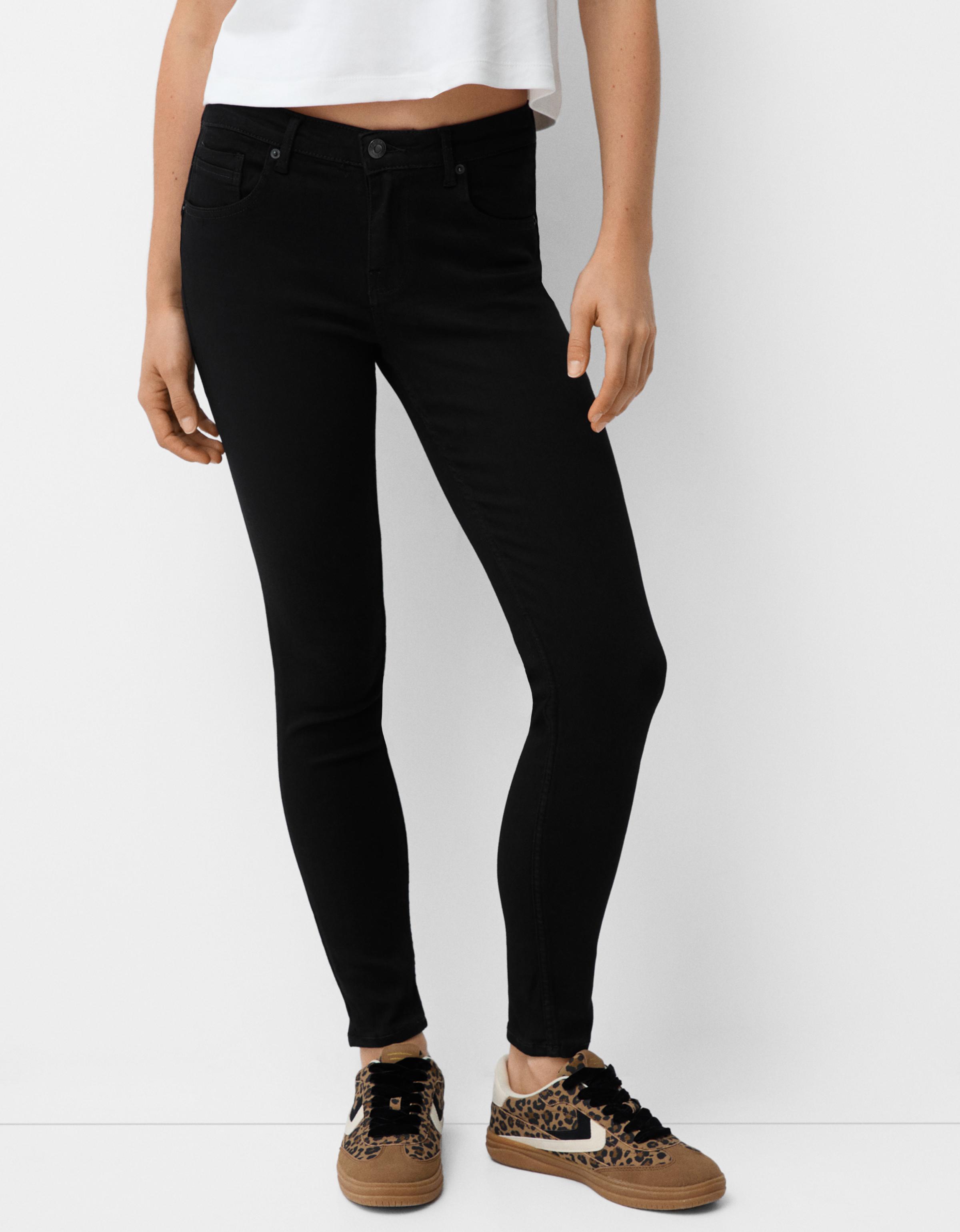 Bershka Push-Up-Skinny-Jeans Damen 36 Schwarz