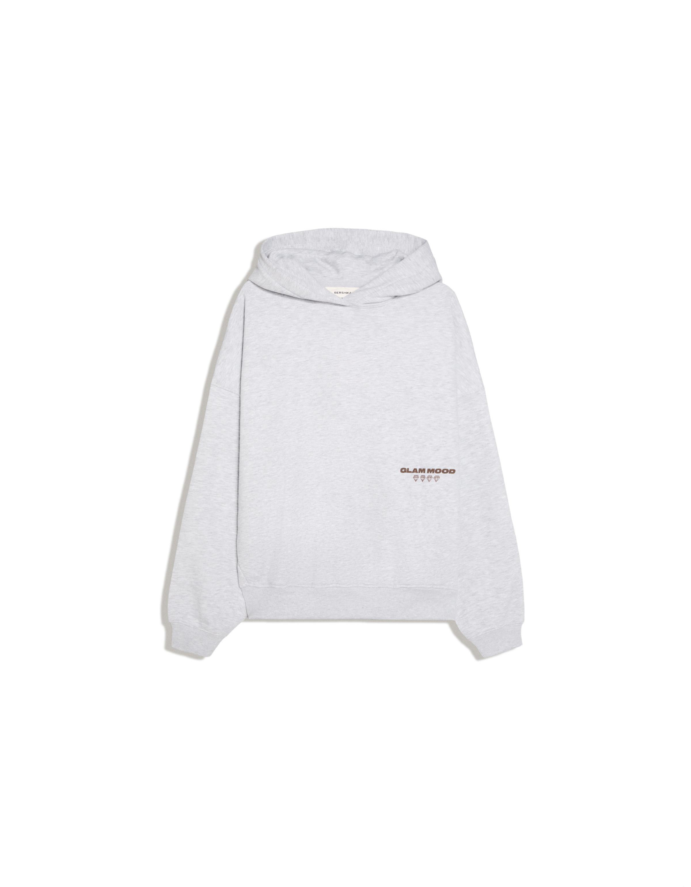 Oversize print hoodie — Grey