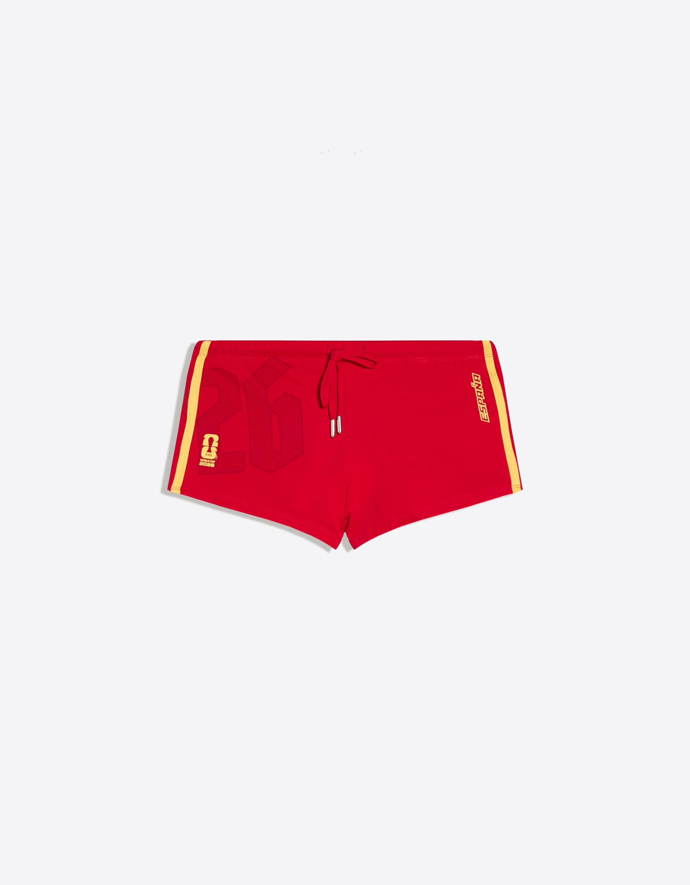 Bershka Short Mini Fifa World Cup Mujer Rojo
