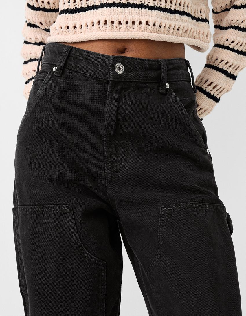 سروال عمالي ريفي تويل-رمادي-5