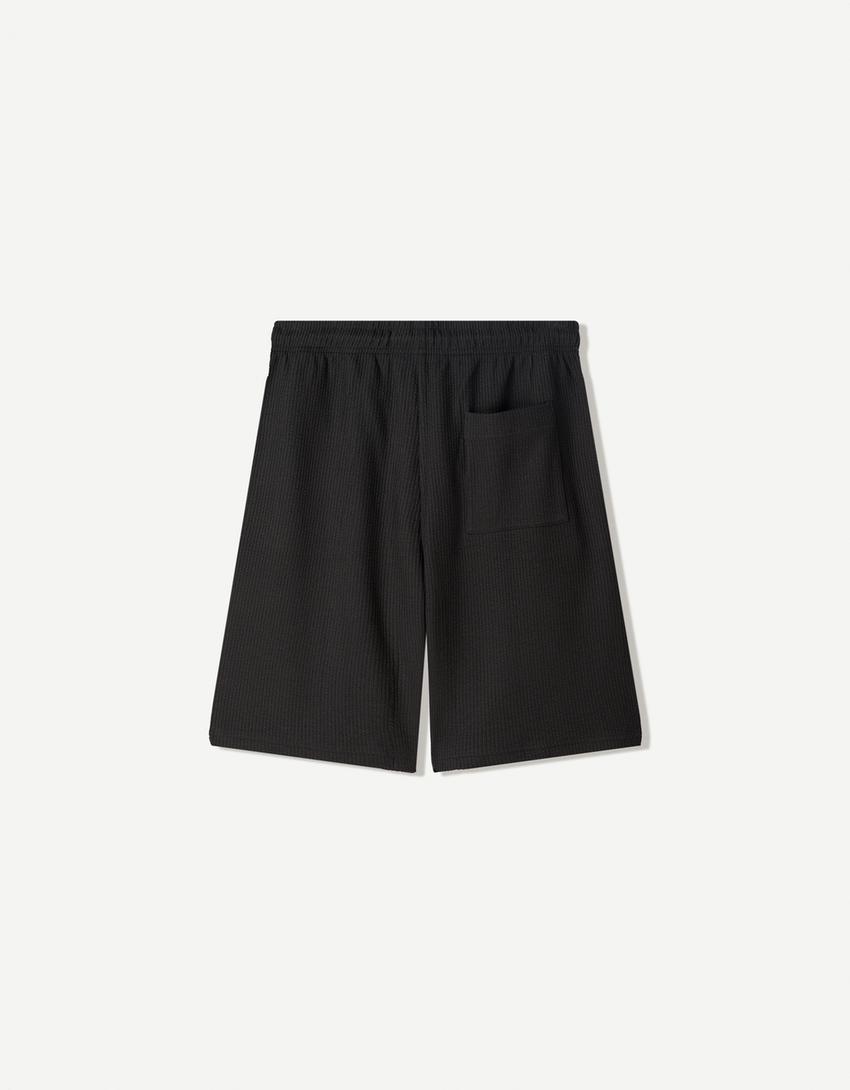 Bermuda texturée-Noir