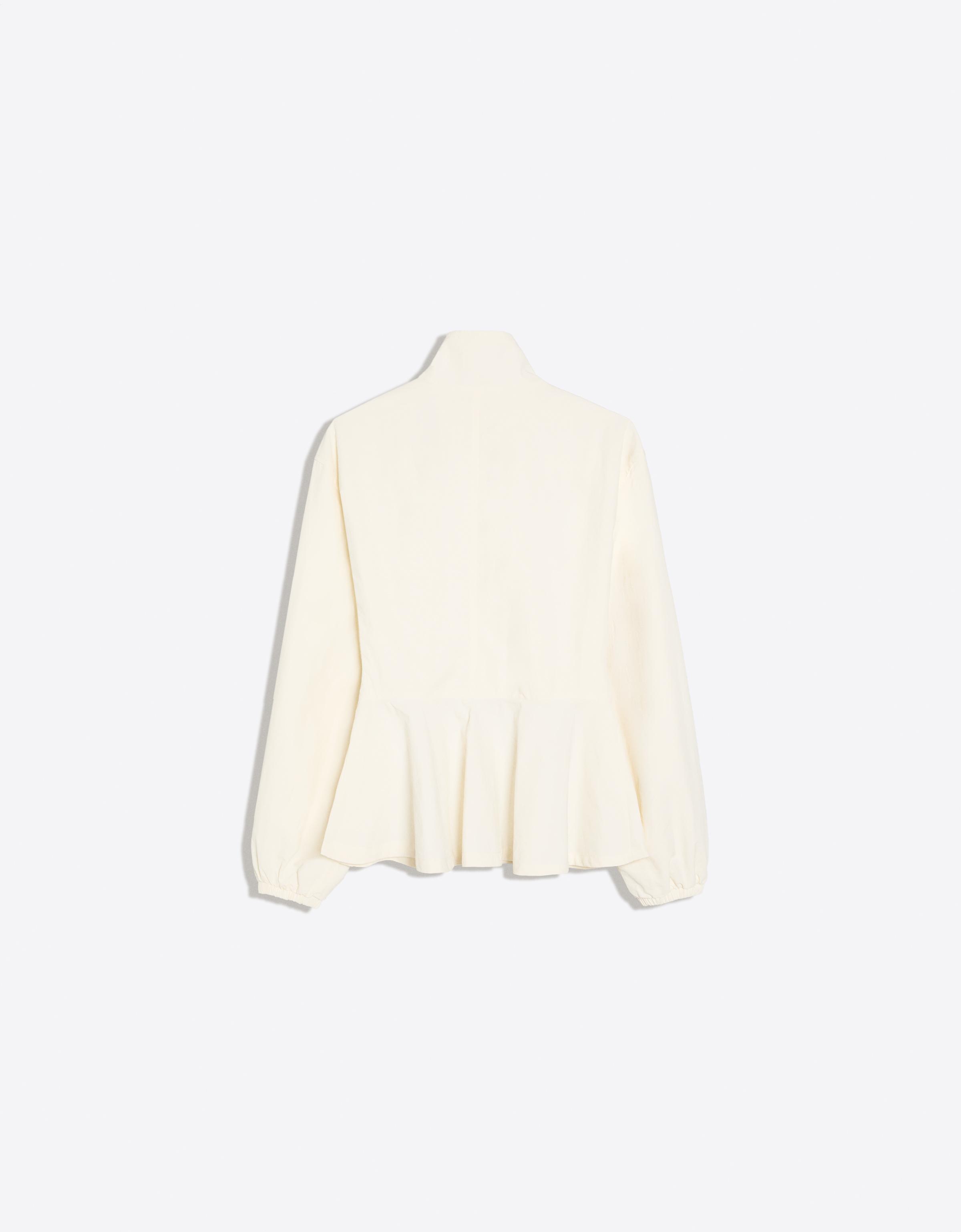 Peplum zip-up jacket — Cream