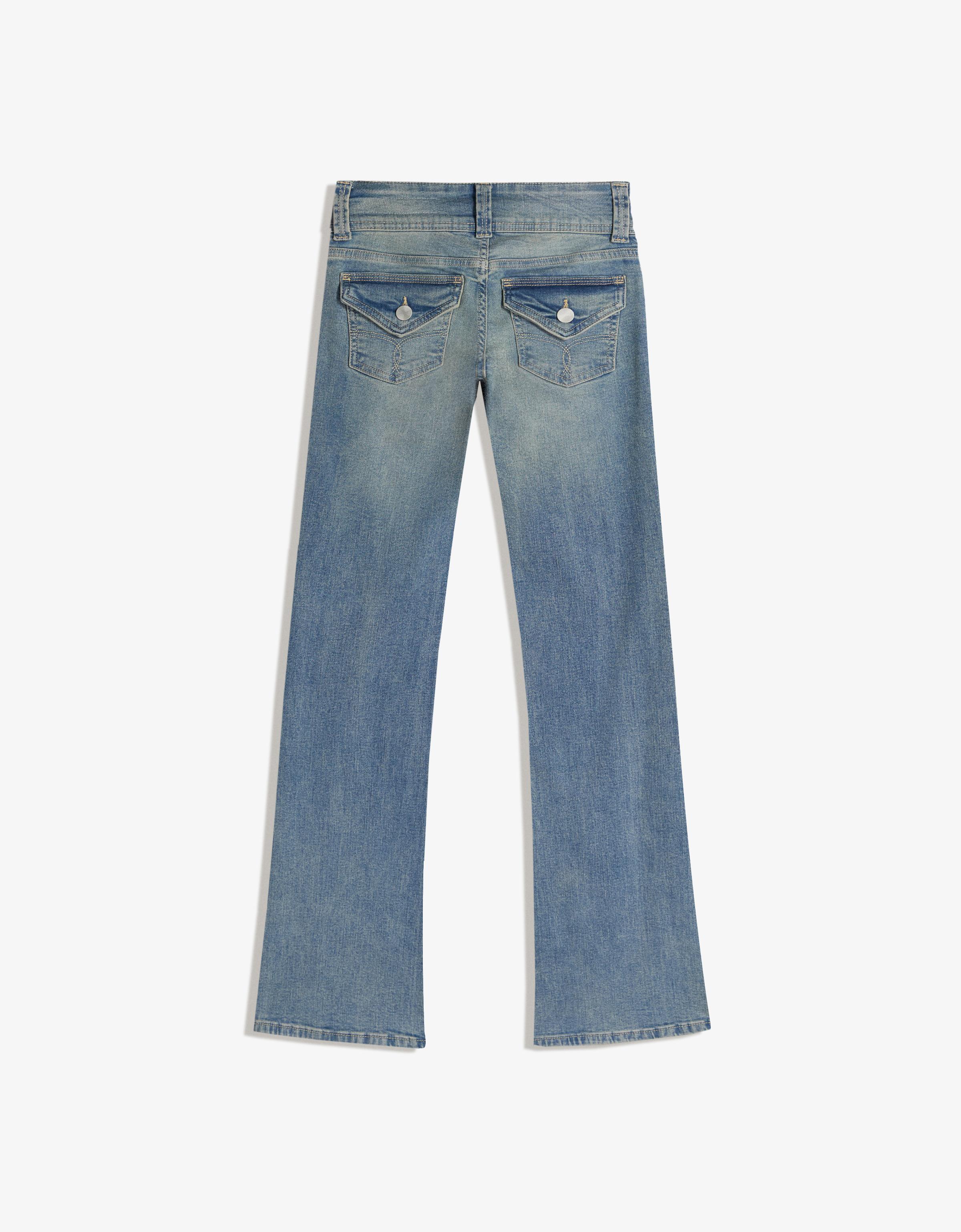 Düşük bel kapaklı bootcut jean - Görsel 100