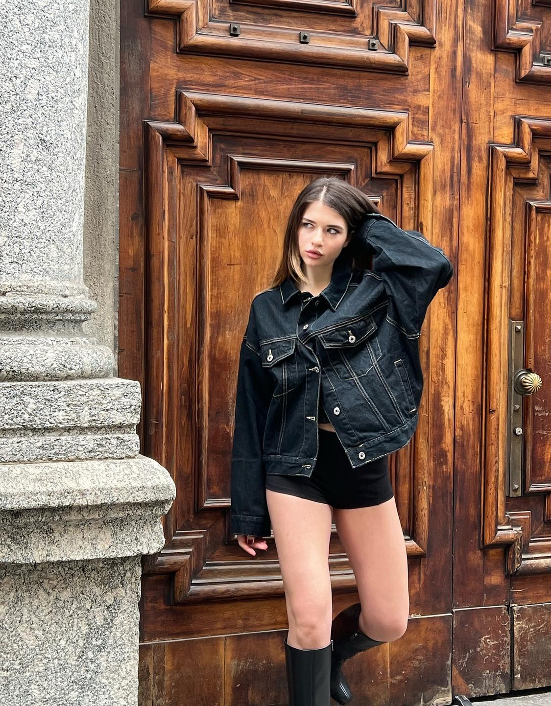 Balloon denim jacket