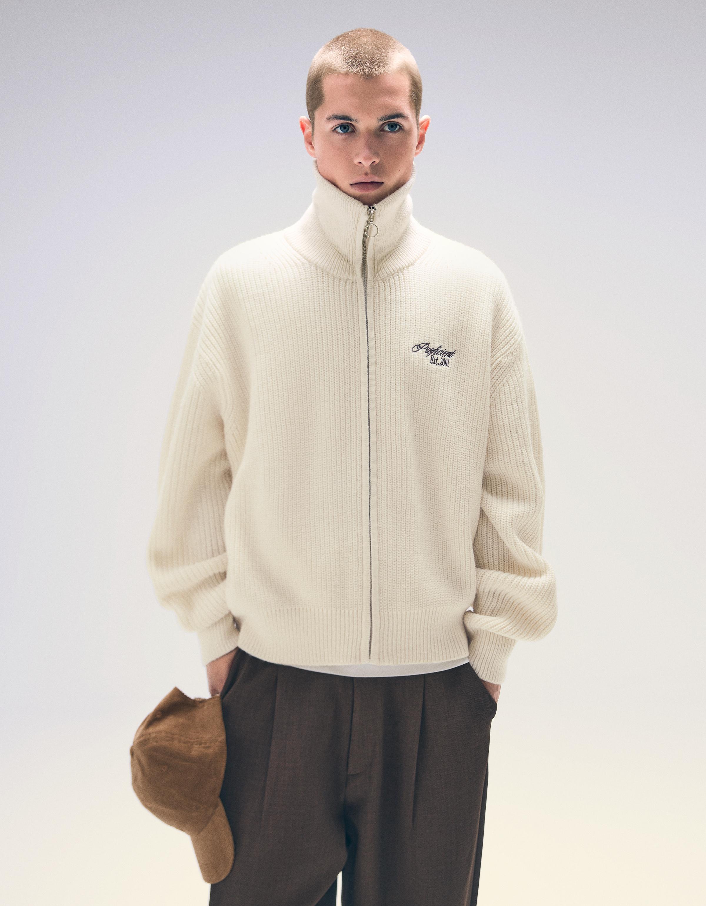 Embroidered zip-up jacket - Men | Bershka