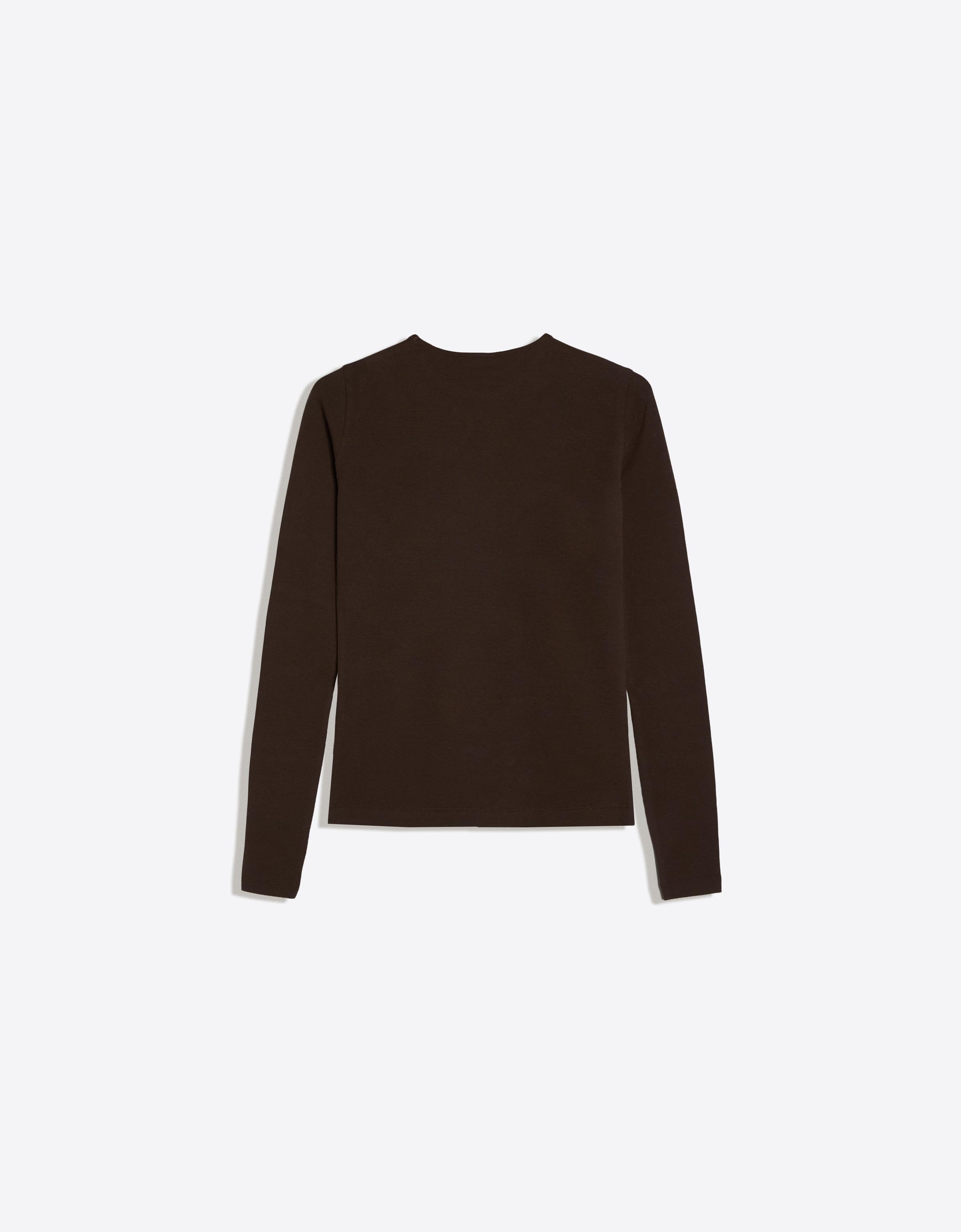 Round neck long-sleeve T-shirt — Brown