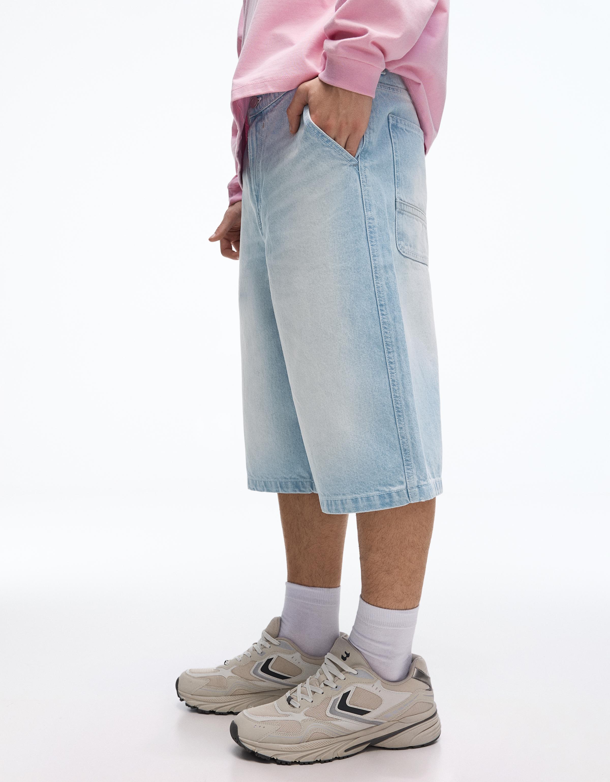 Skater denim bermuda - Görsel 24