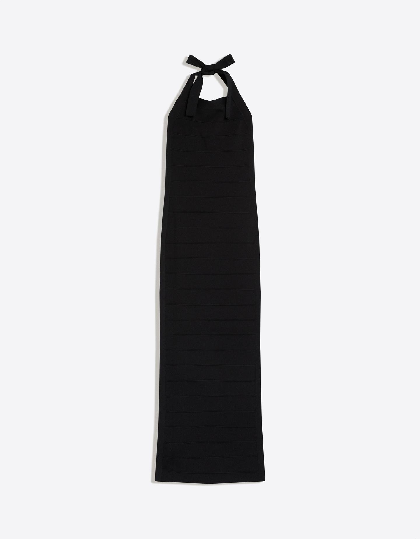 Bershka Vestito Midi Halter Donna L Nero