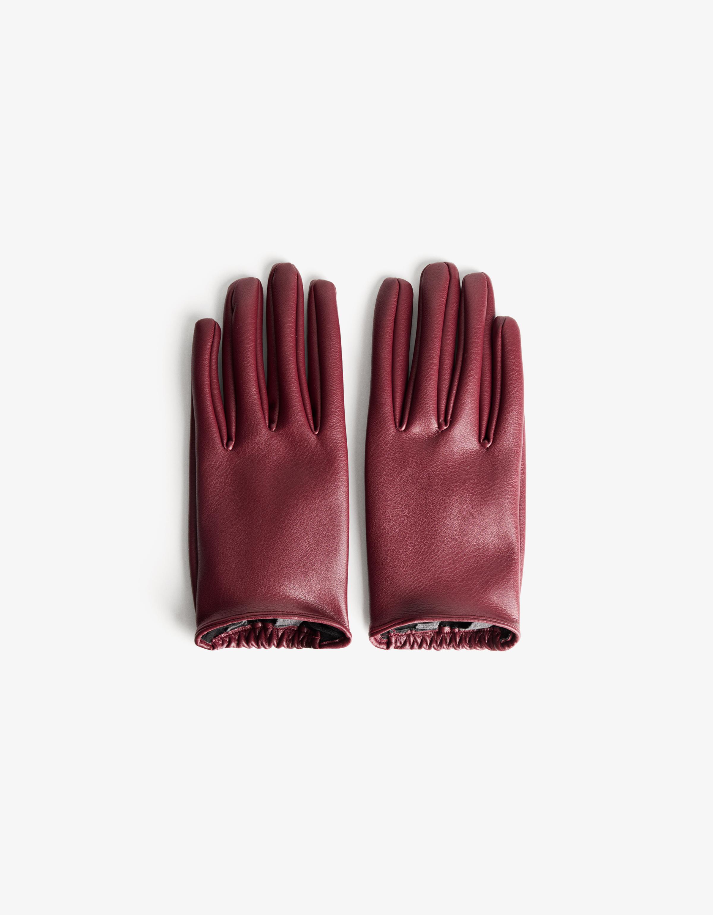 Faux leather gloves