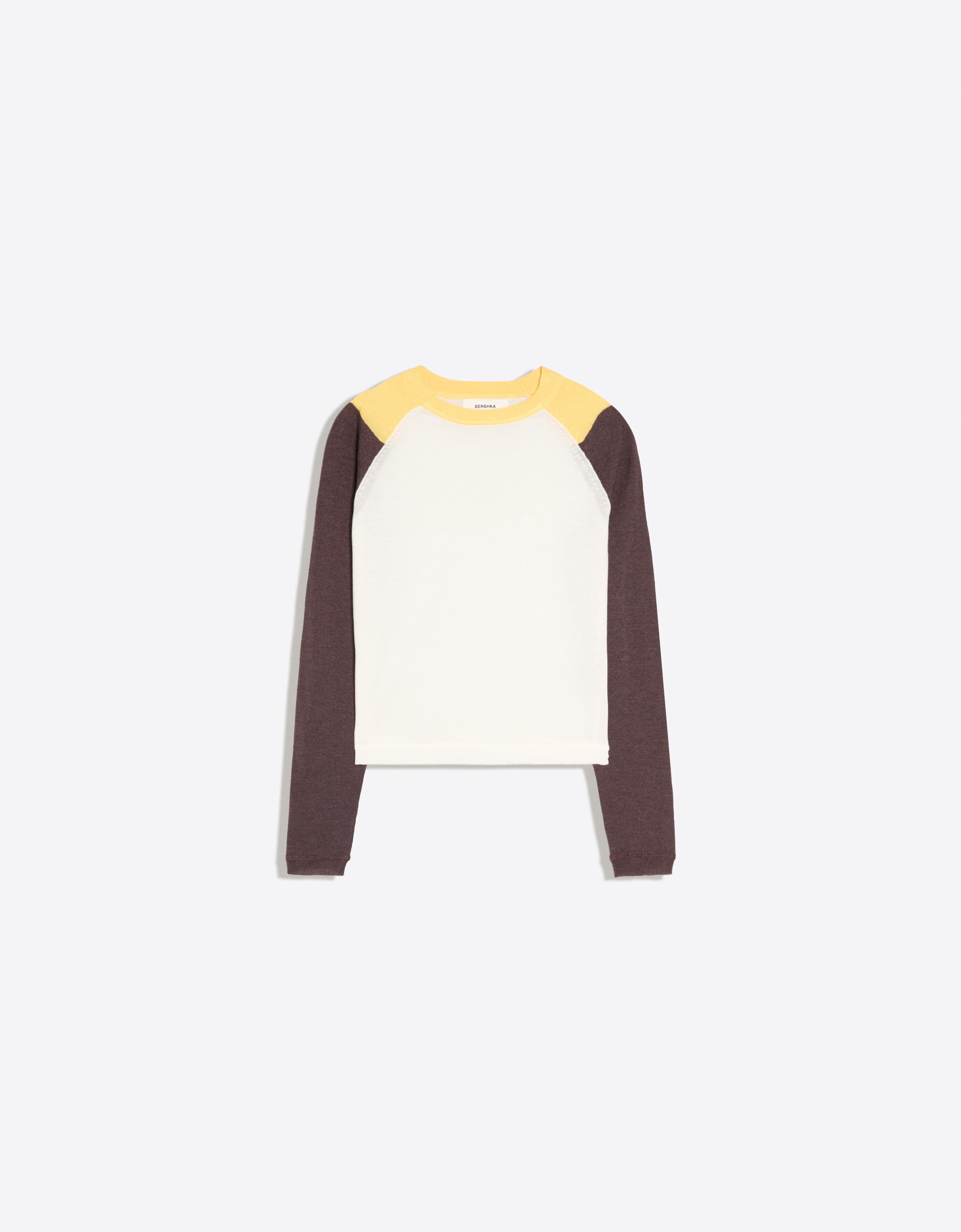 Round neck raglan jumper — Brown