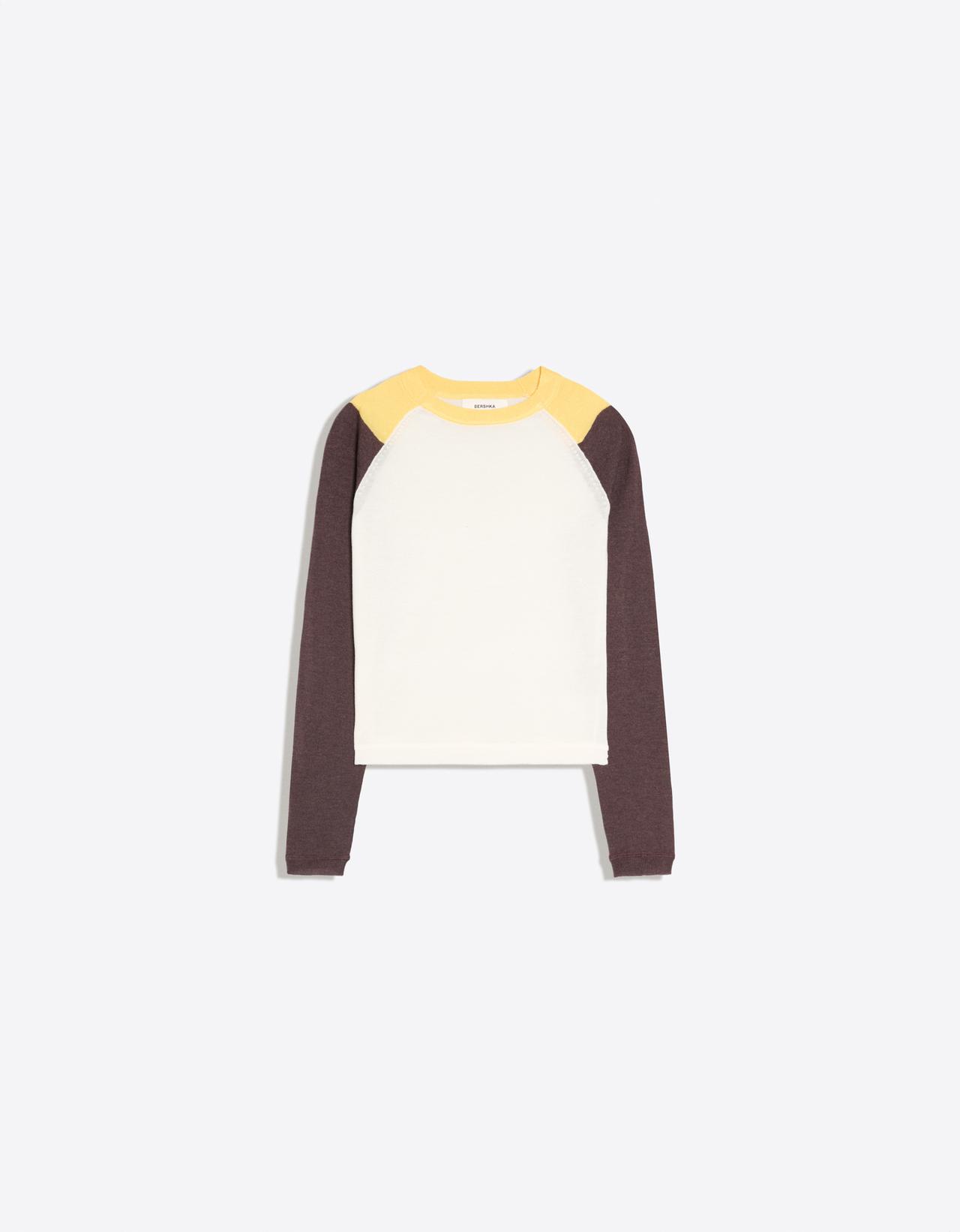 Round neck raglan jumper — Brown