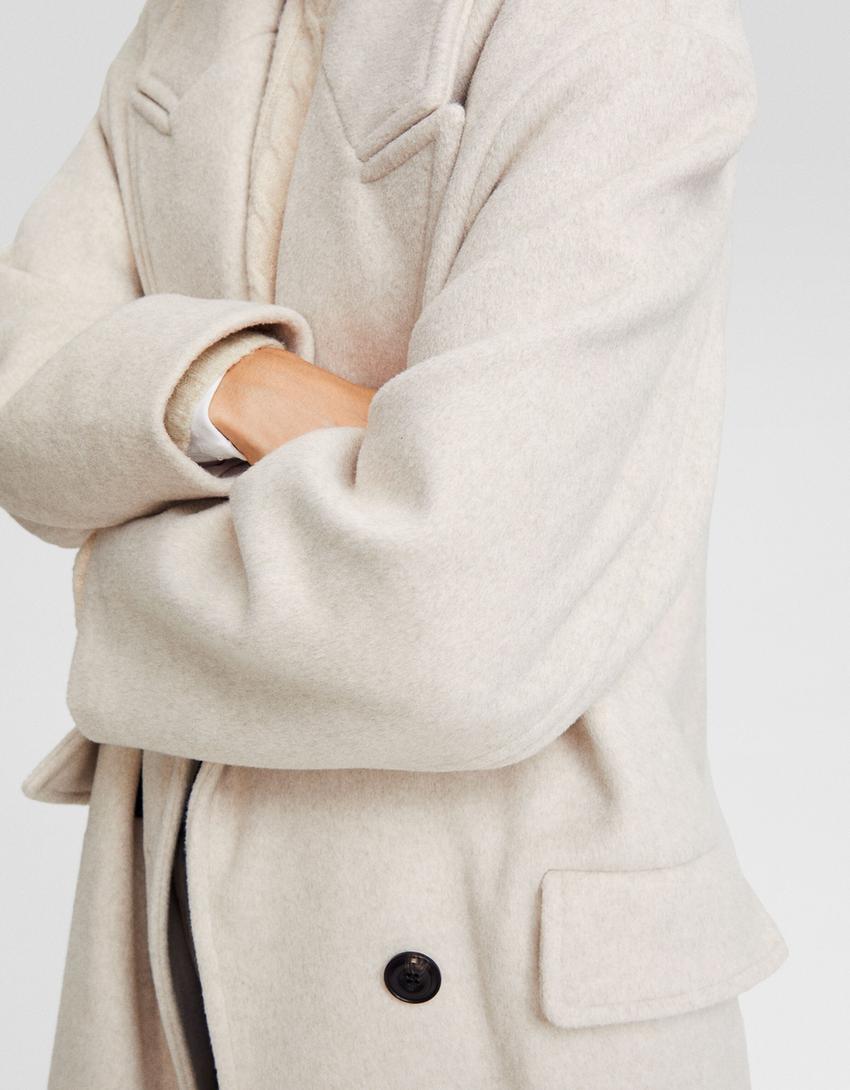 Manteau long épaules tombantes-Sable-5