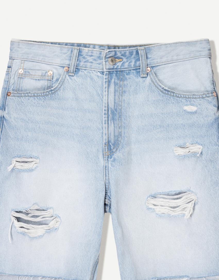 Bermuda denim rotos-Azul claro-2
