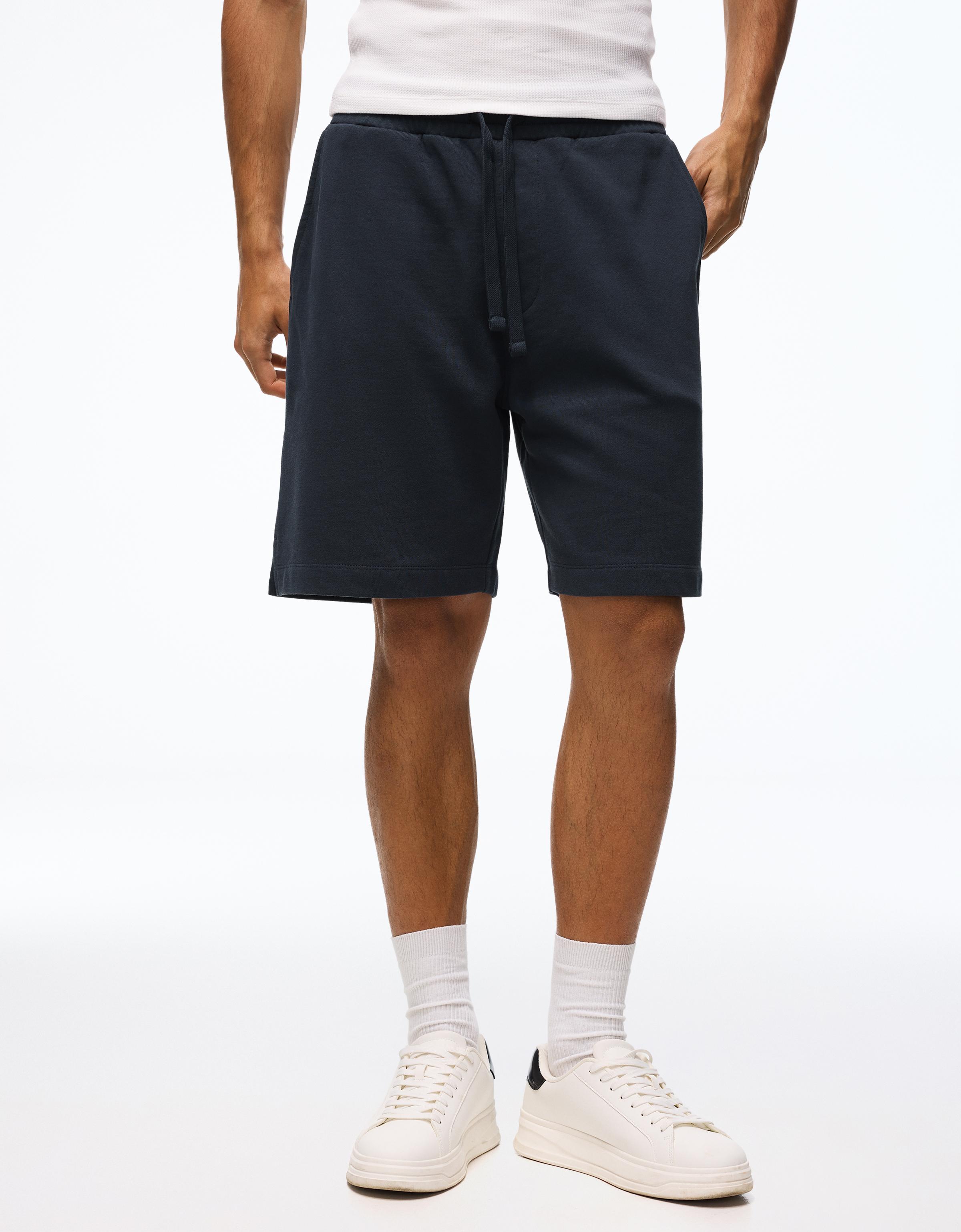 Plush Bermuda shorts — Navy