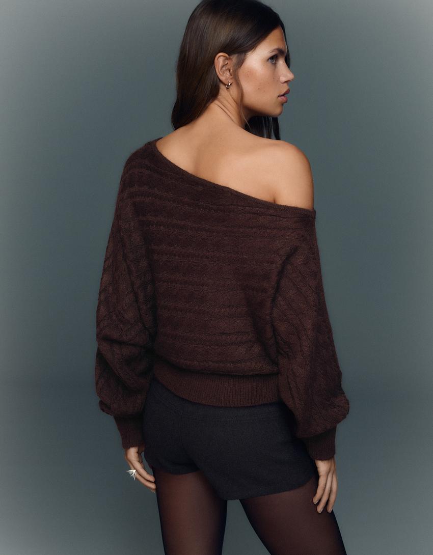 Asymmetric braided jumper-Brown
