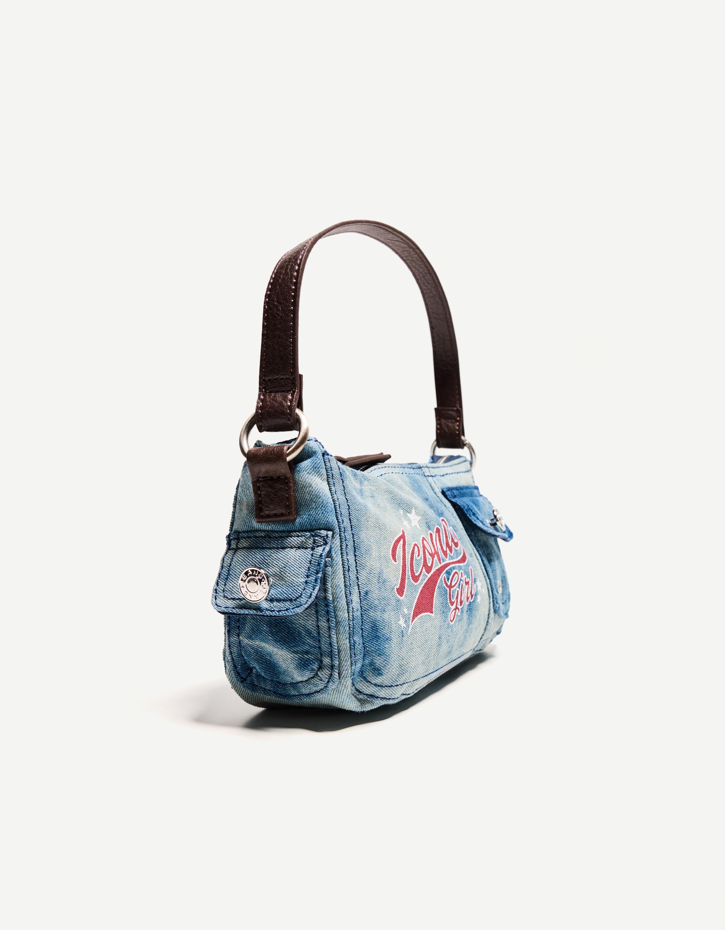 Printed denim shoulder bag - Accessories - BSK Teen | Bershka Printed denim shoulder bag - Accessories - BSK Teen | Bershka