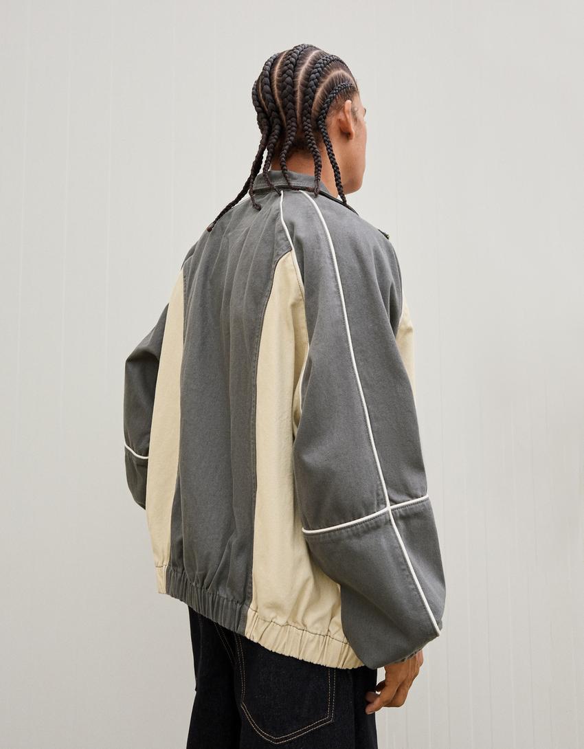 Veste en jean-Gris foncé-1