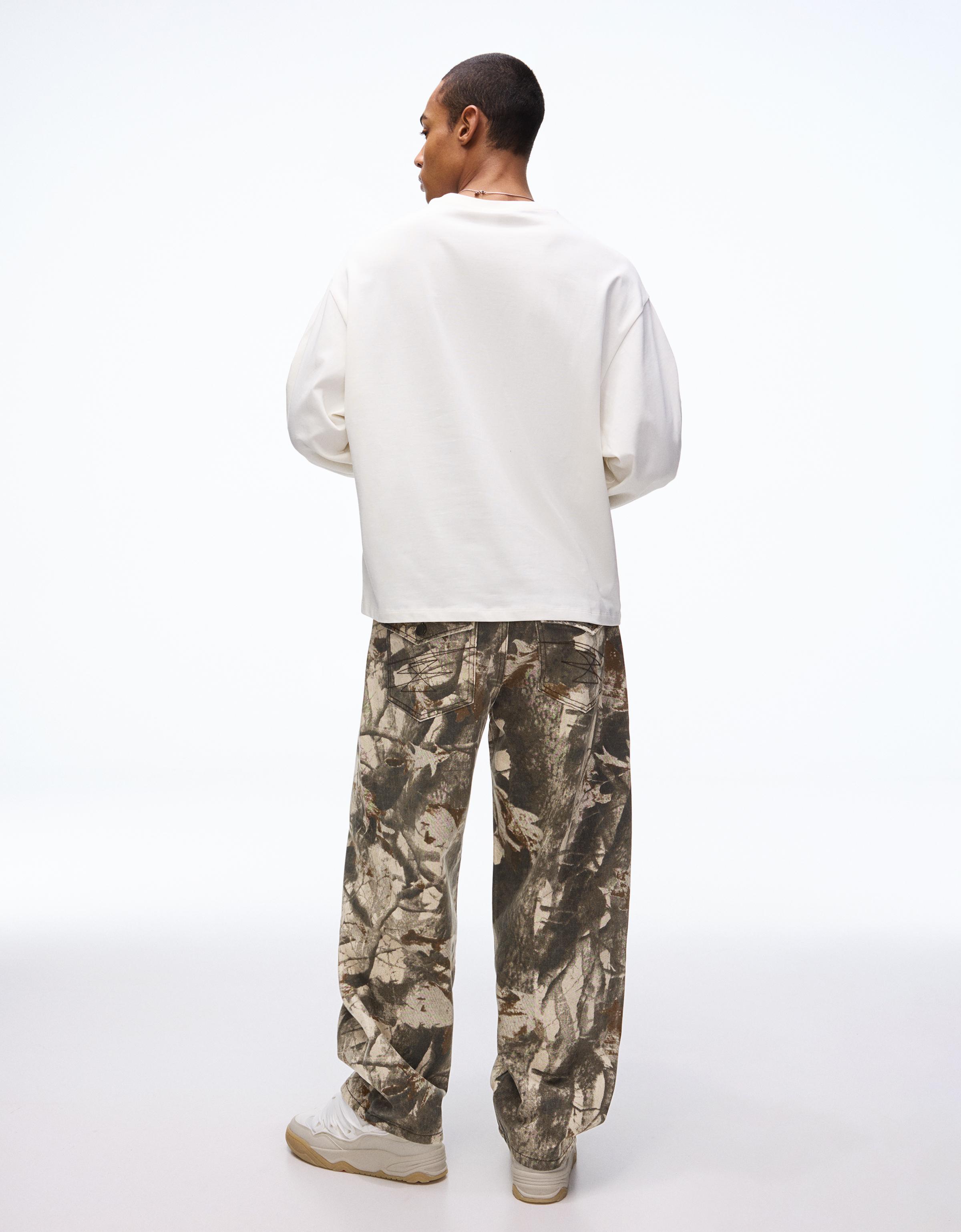 Baskılı super baggy fit pantolon - Görsel 54