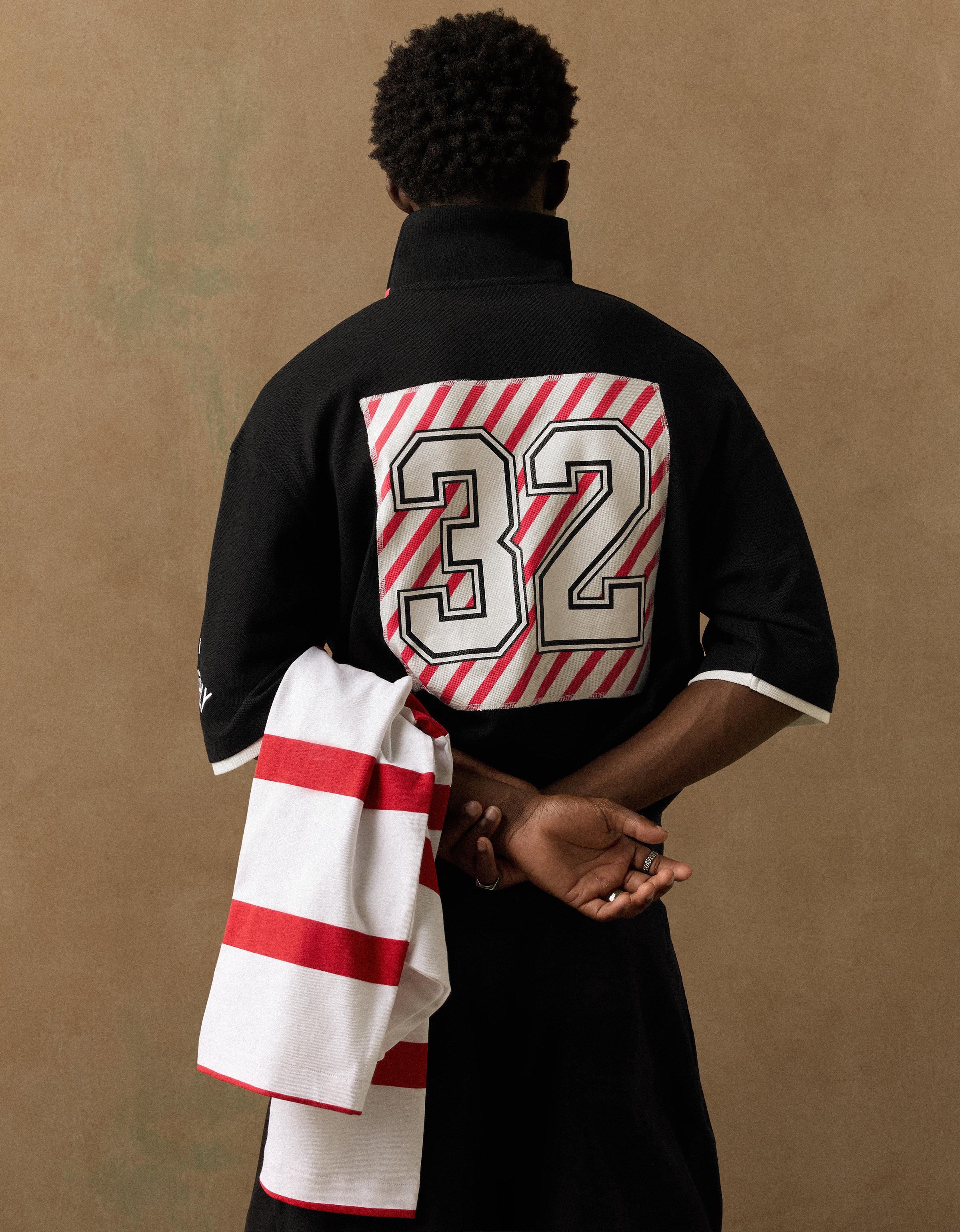Short sleeve print polo shirt — Black
