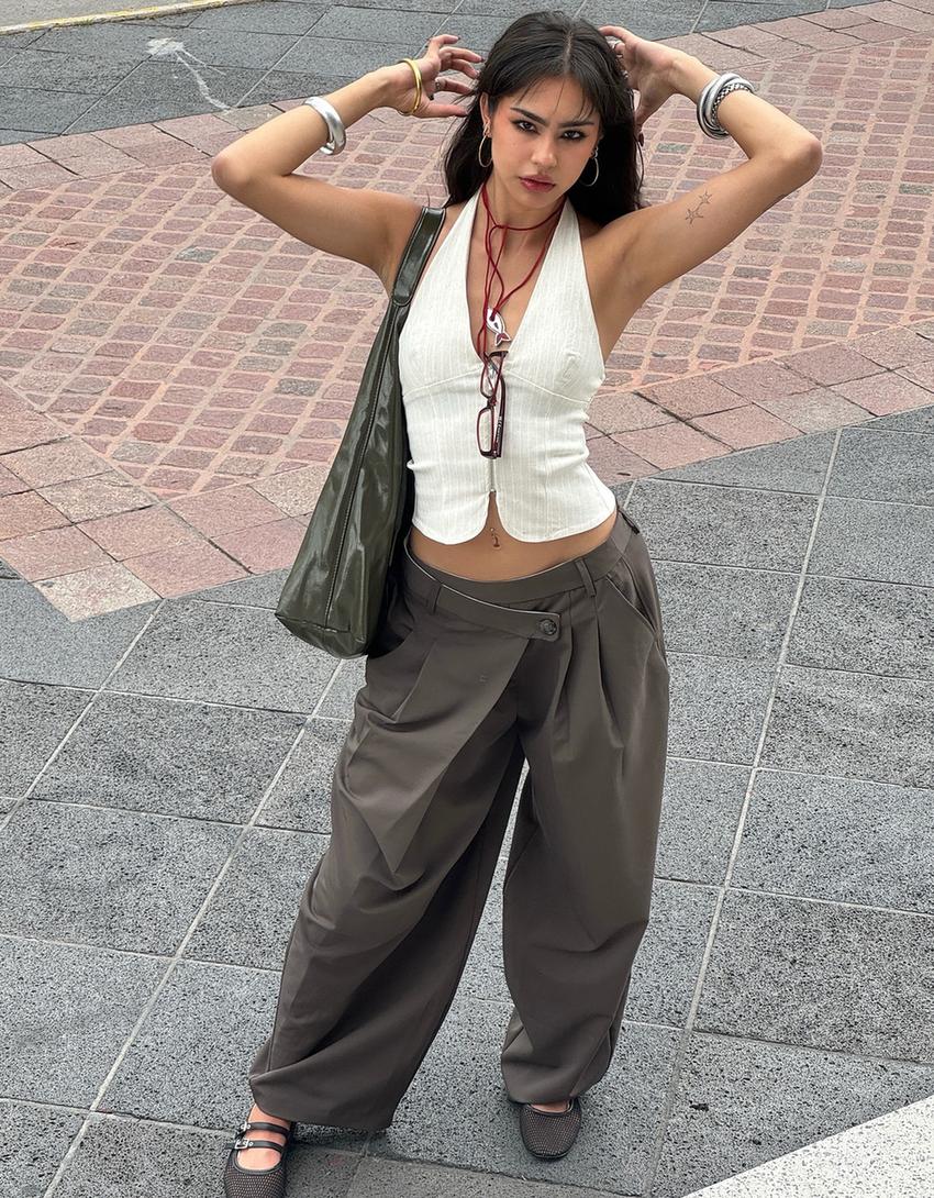 Top halter bengalină-Bej