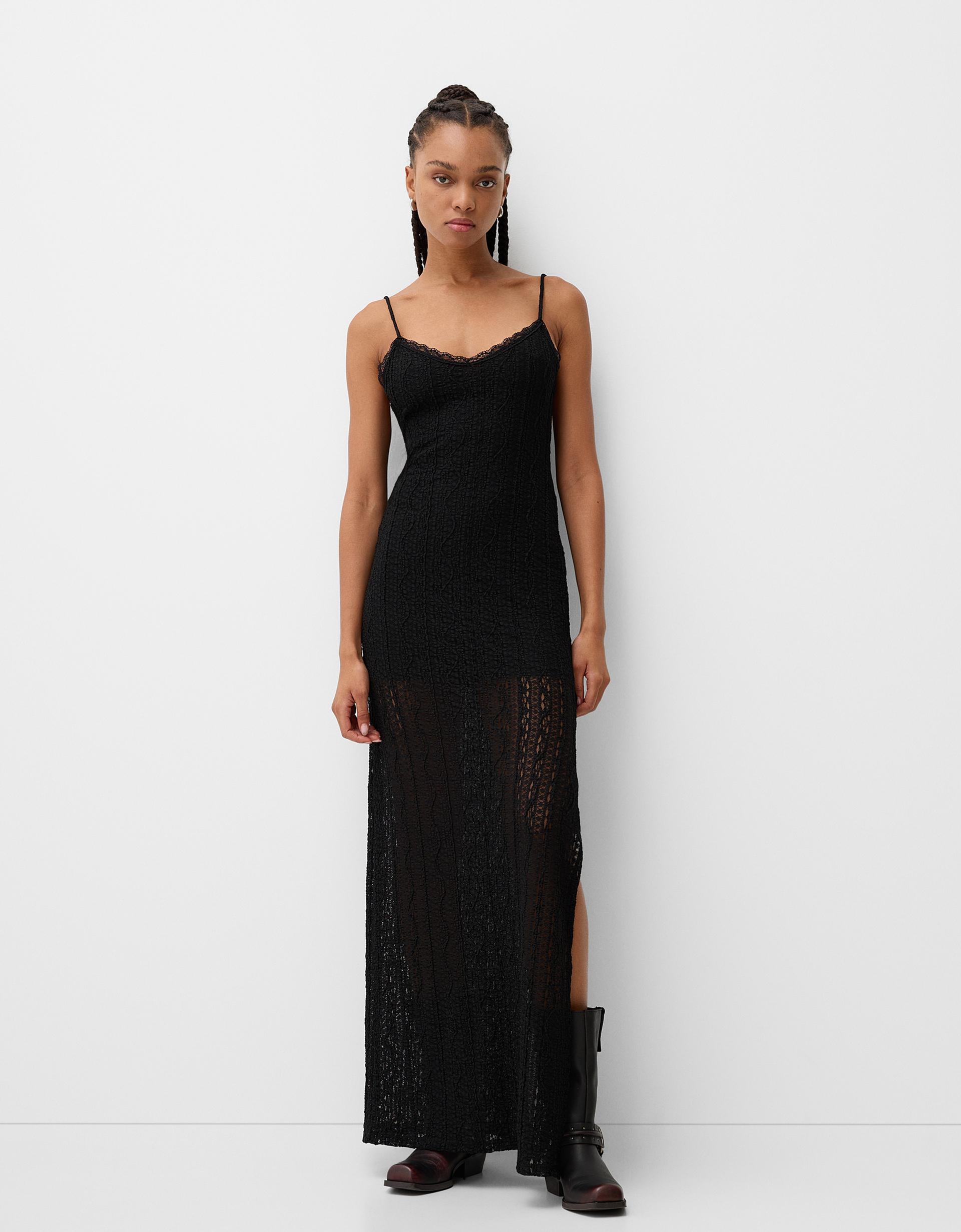 Donna Bershka Vestito Aderente Bershka Vestito Nero Vestiti