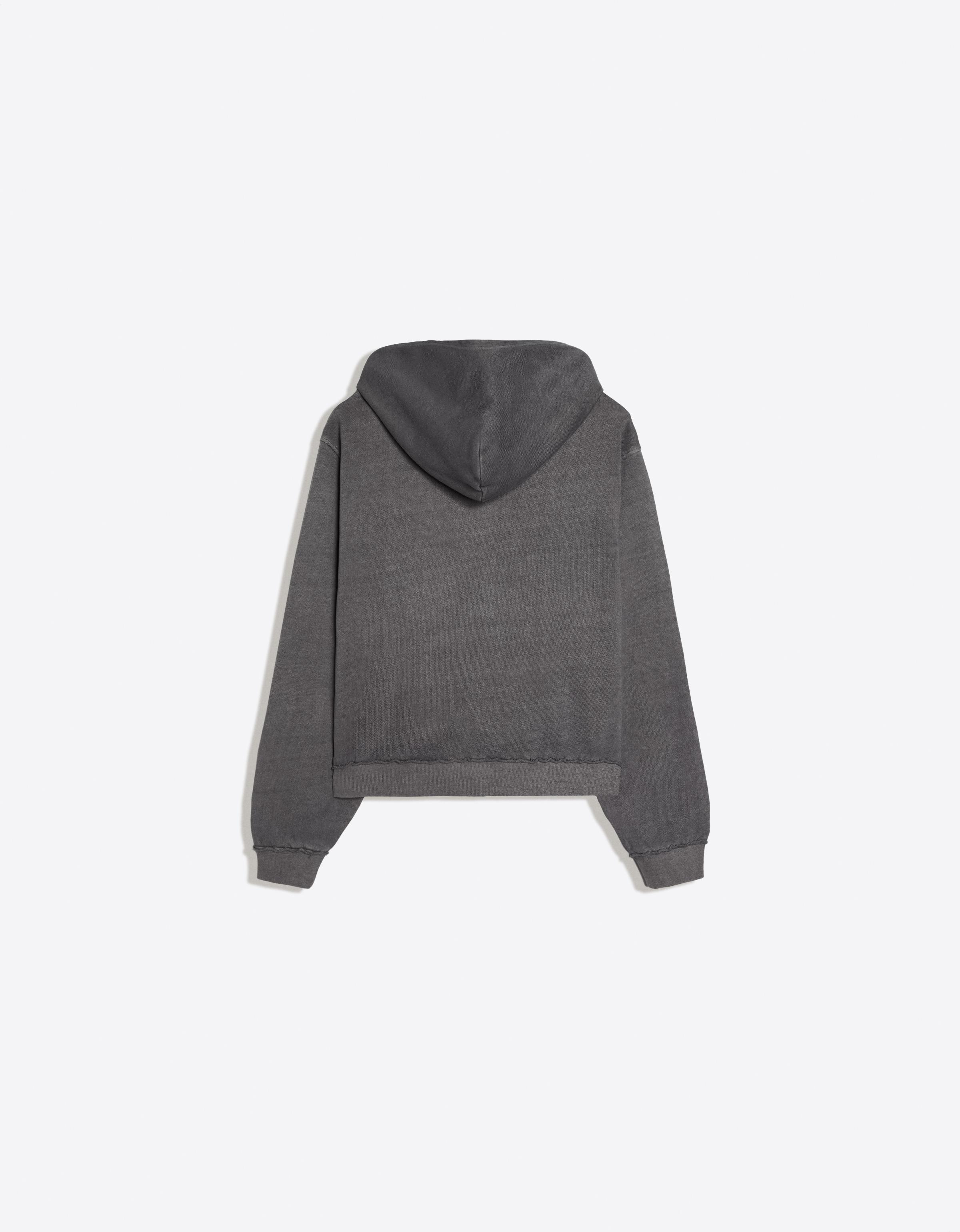 Studded zip-up hooded sweatshirt — Grey