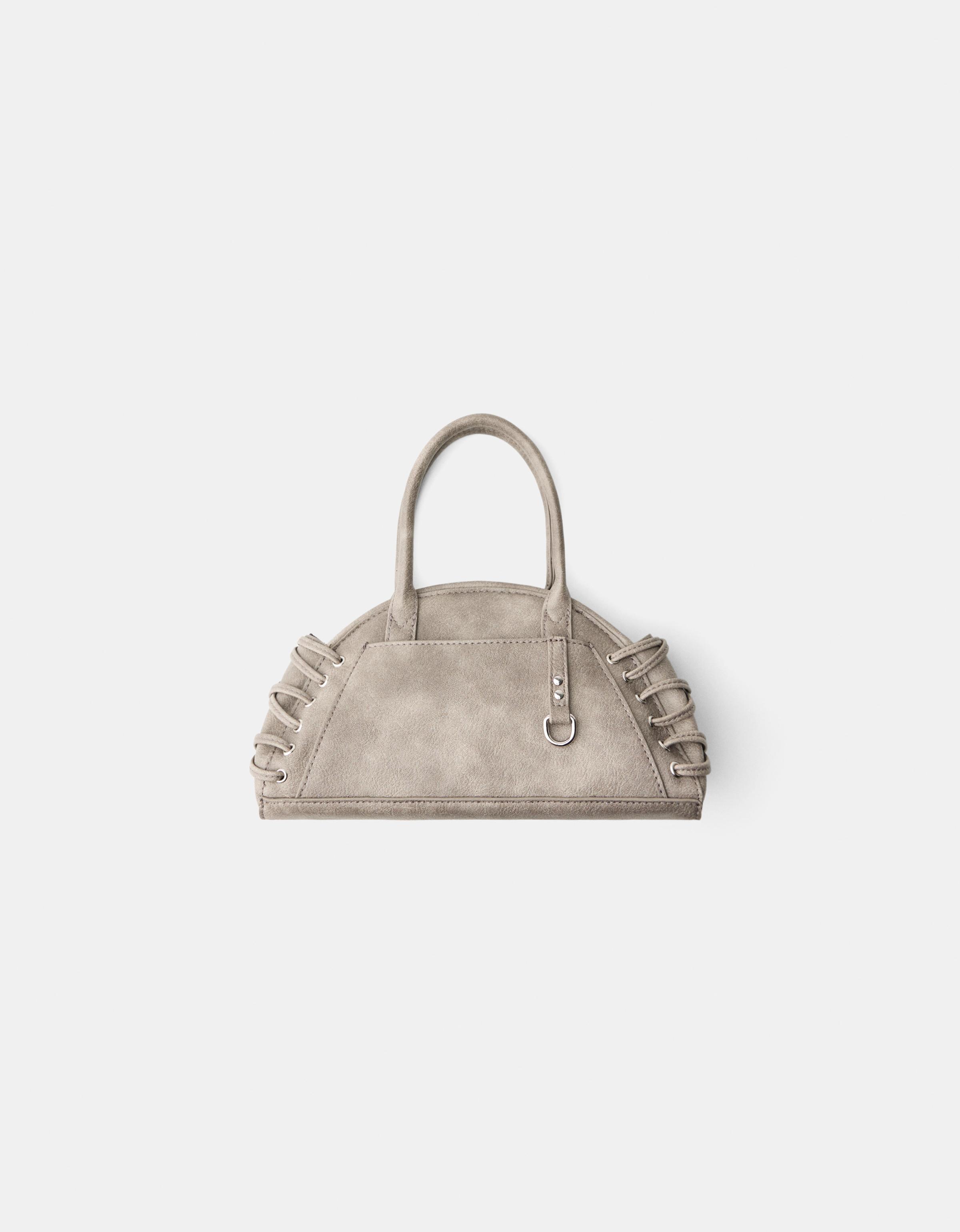 Bershka Mini-Bowlingtasche Damen Dunkelgrau