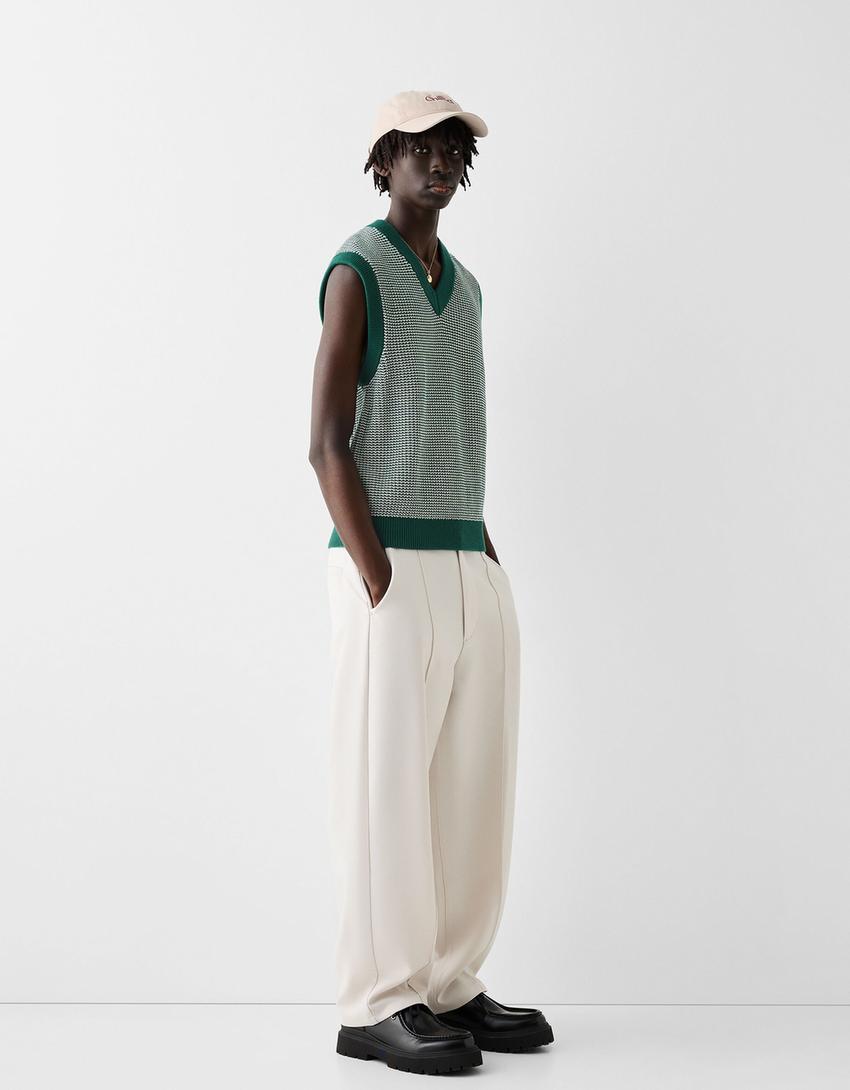 Gilet sans manches texture-Vert-3