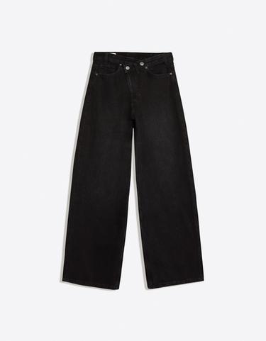 Crossover waist wide-leg jeans — Black 5