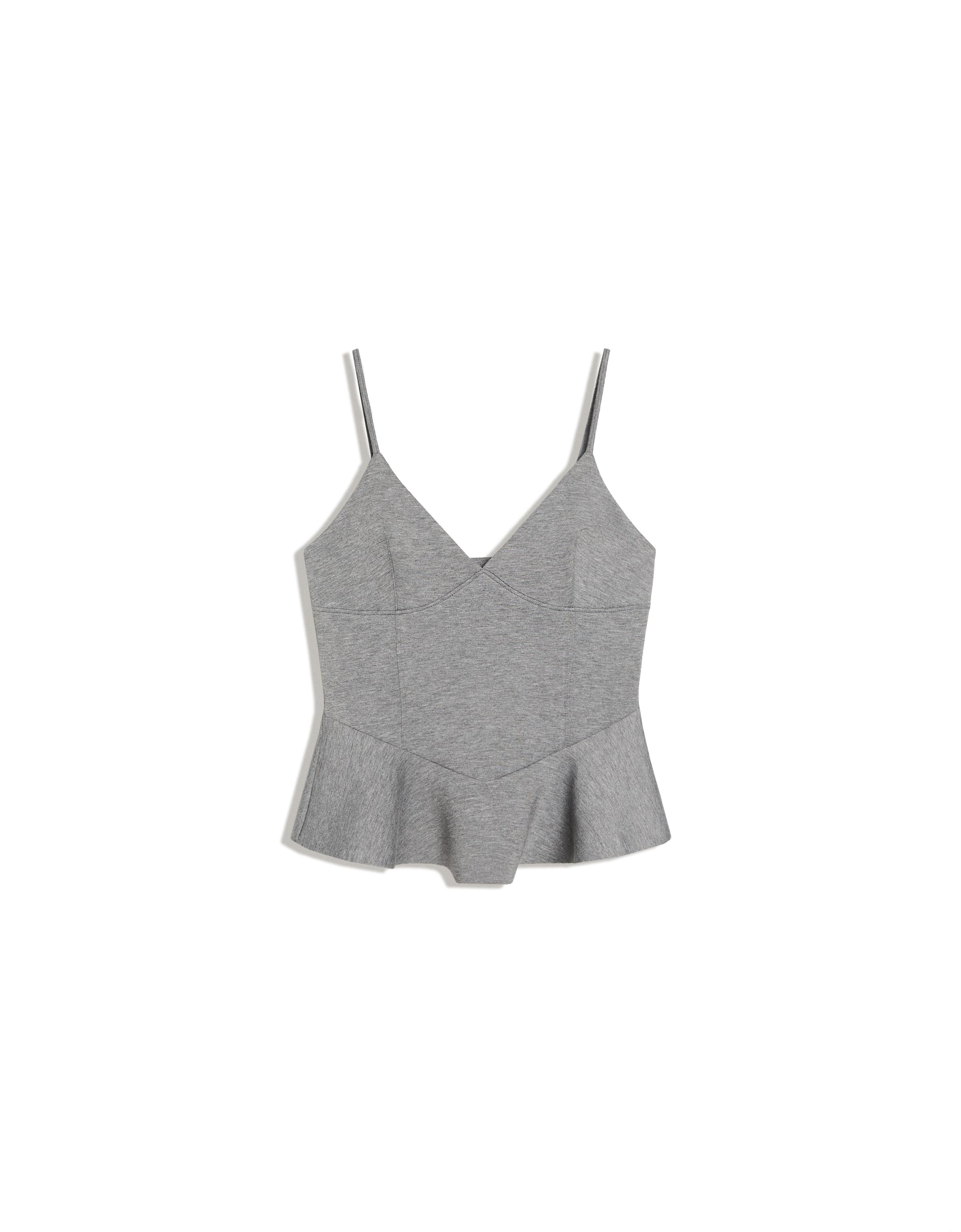 Peplum top in scuba fabric — Grey