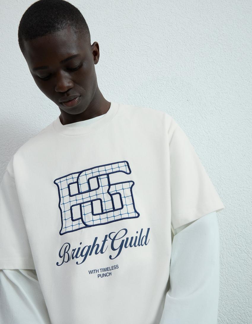 Short sleeve T-shirt with print-Off white