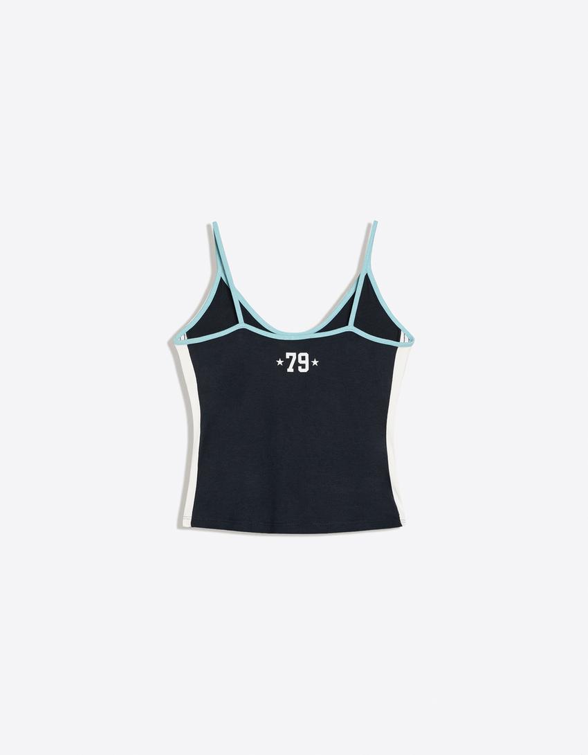 Printed camisole-Navy