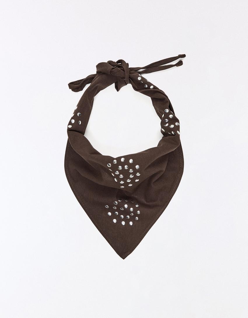 Foulard clouté-Marron