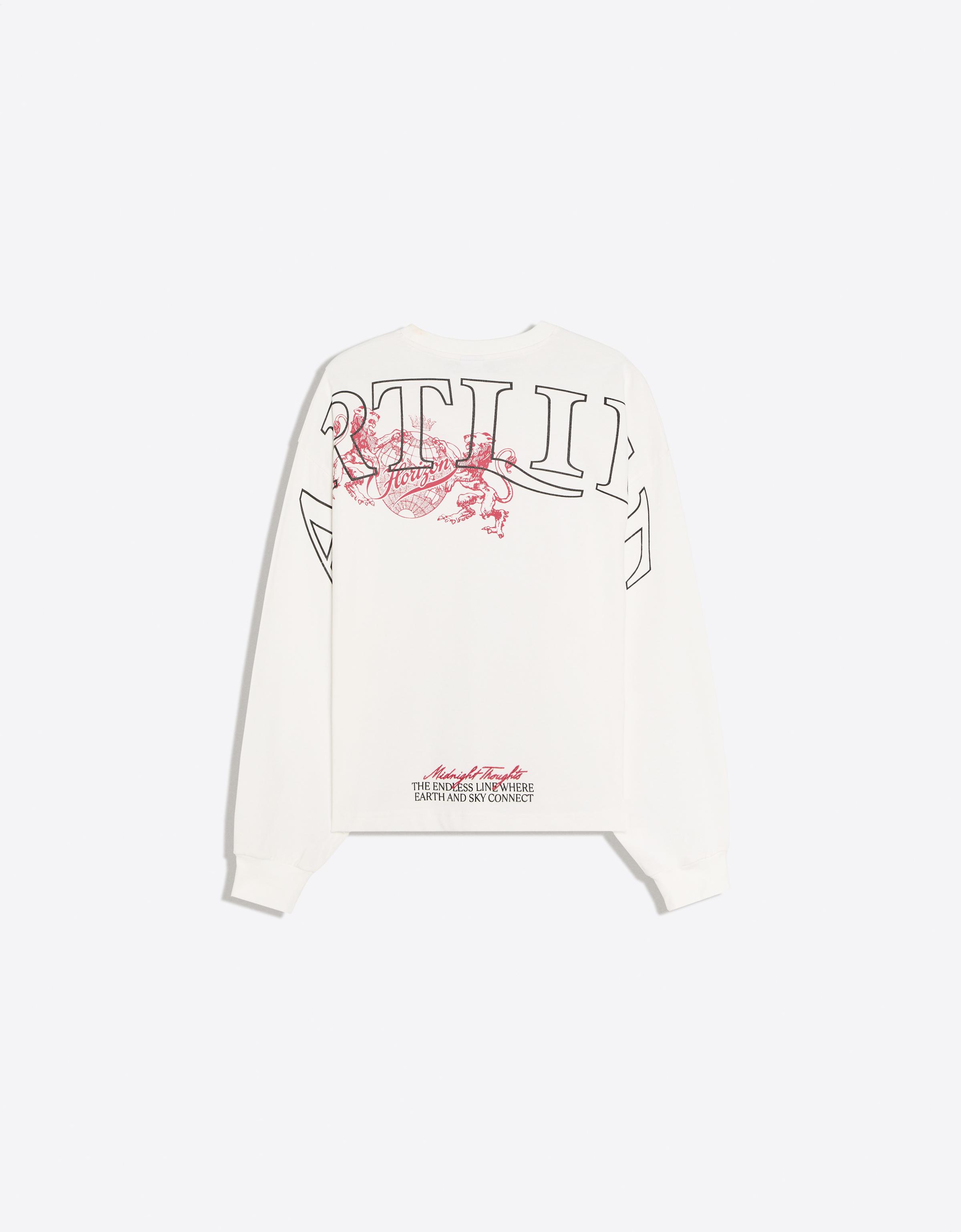 Long sleeve print T-shirt — White