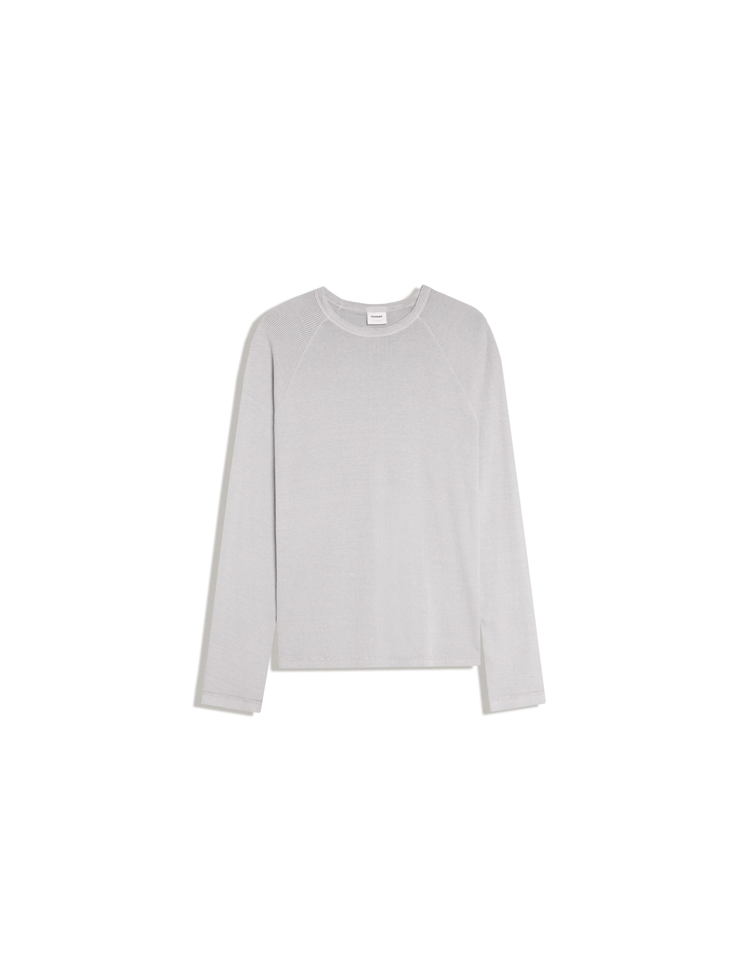 Slim-fit long-sleeved T-shirt — Grey