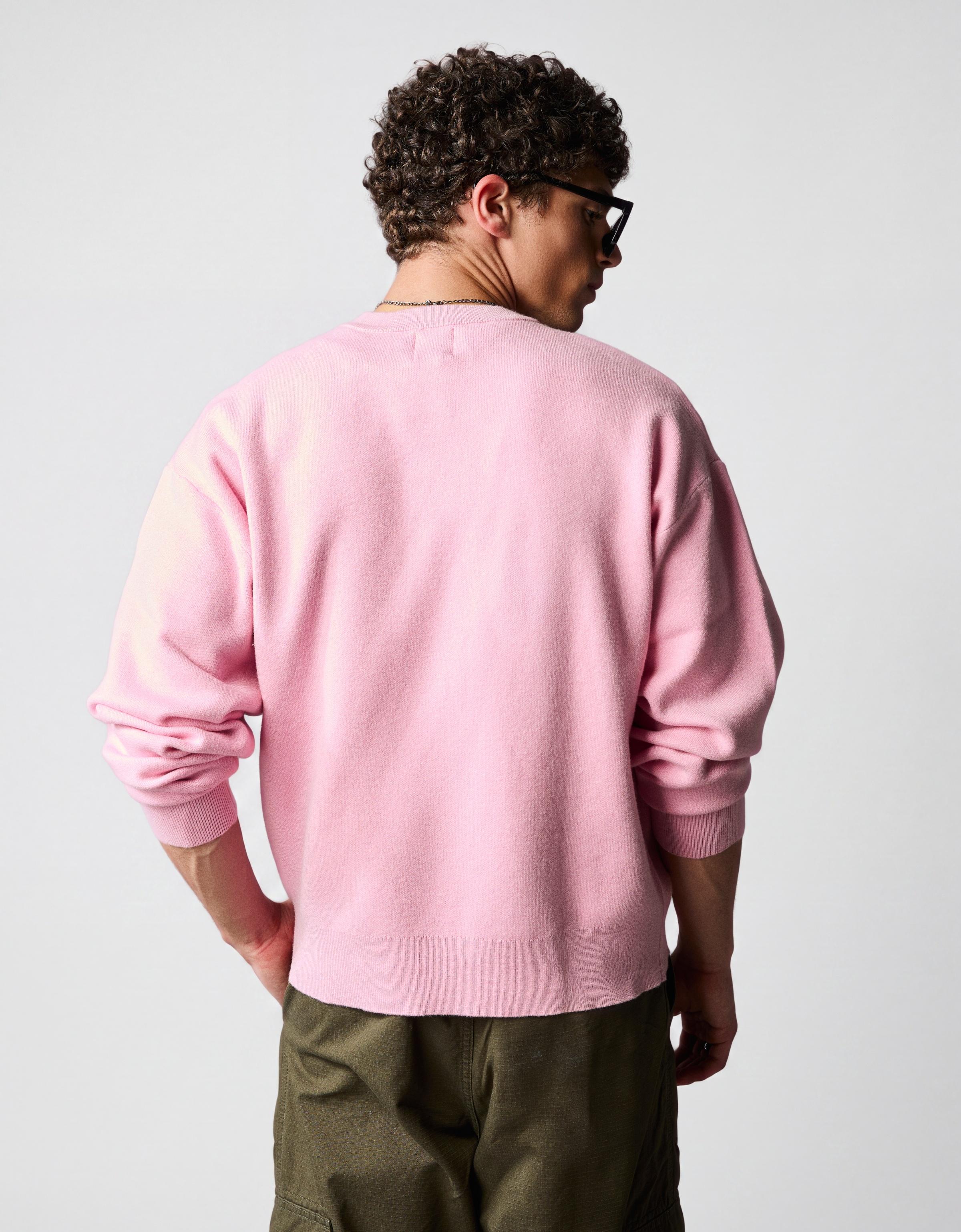 Printed round neck jumper — Pink