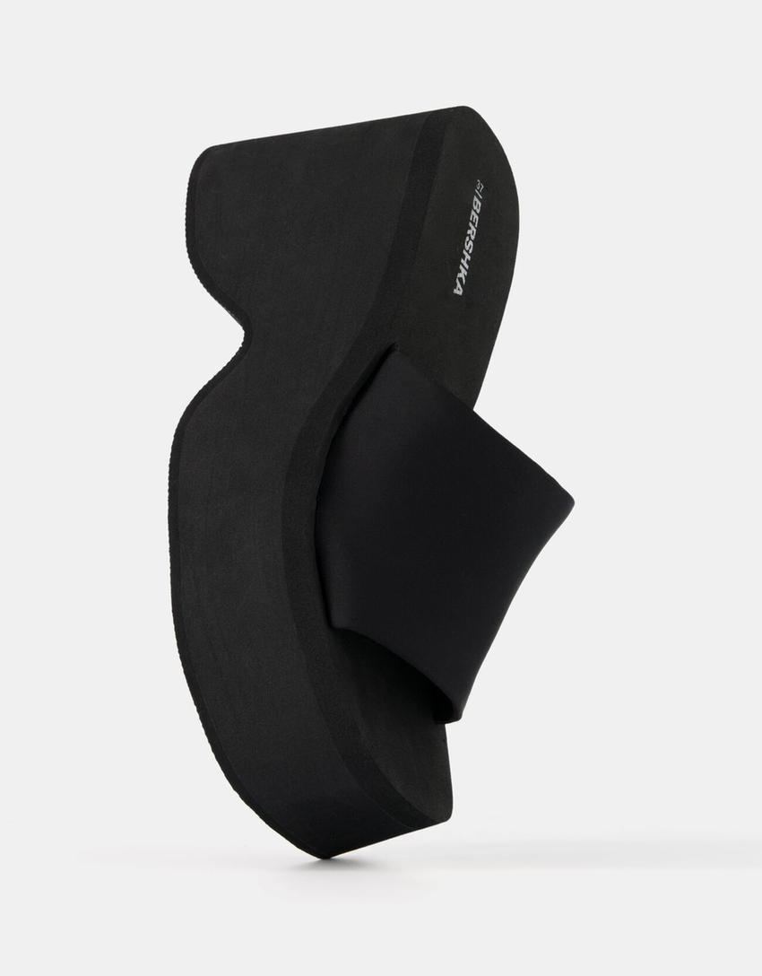 Sandálias mules plataforma-Preto