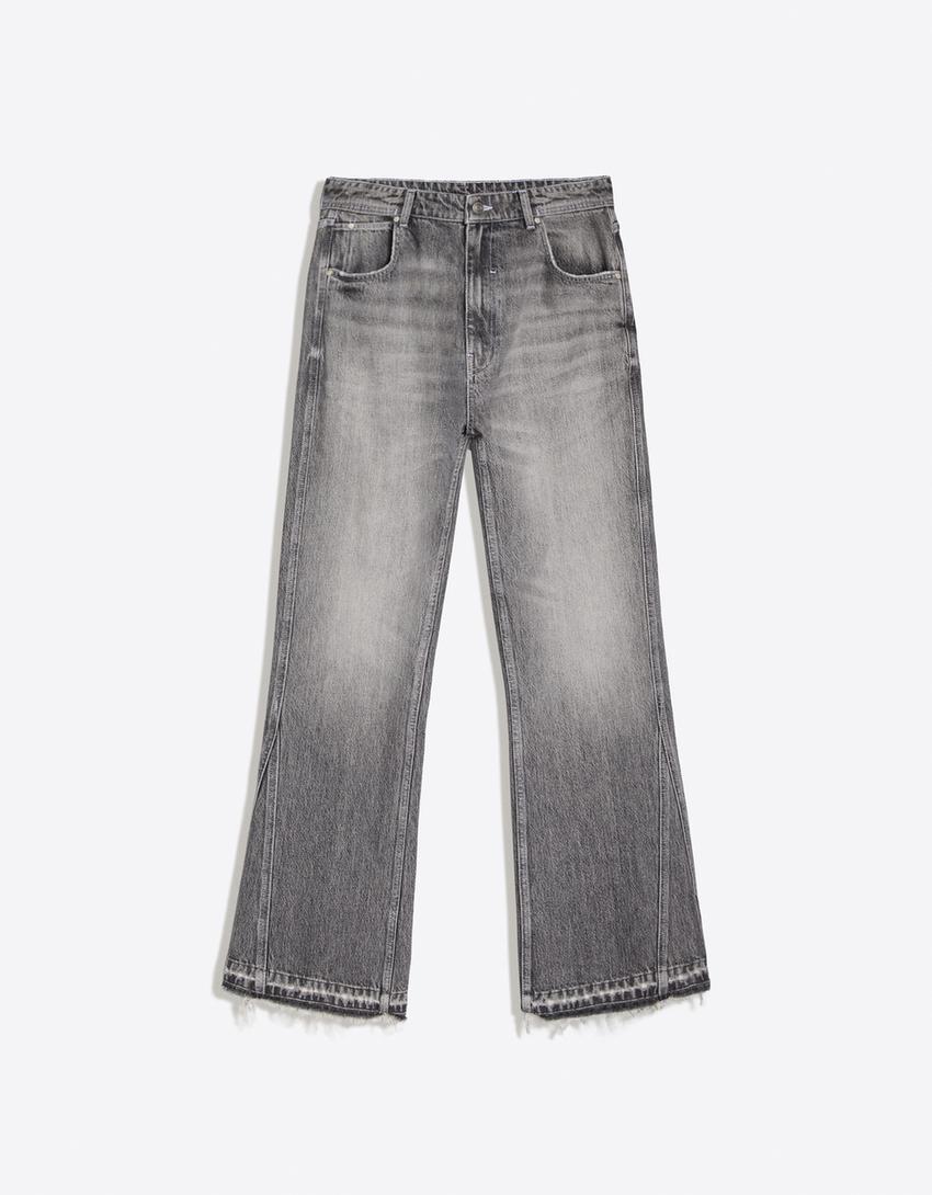 Straight flared jeans-Grey