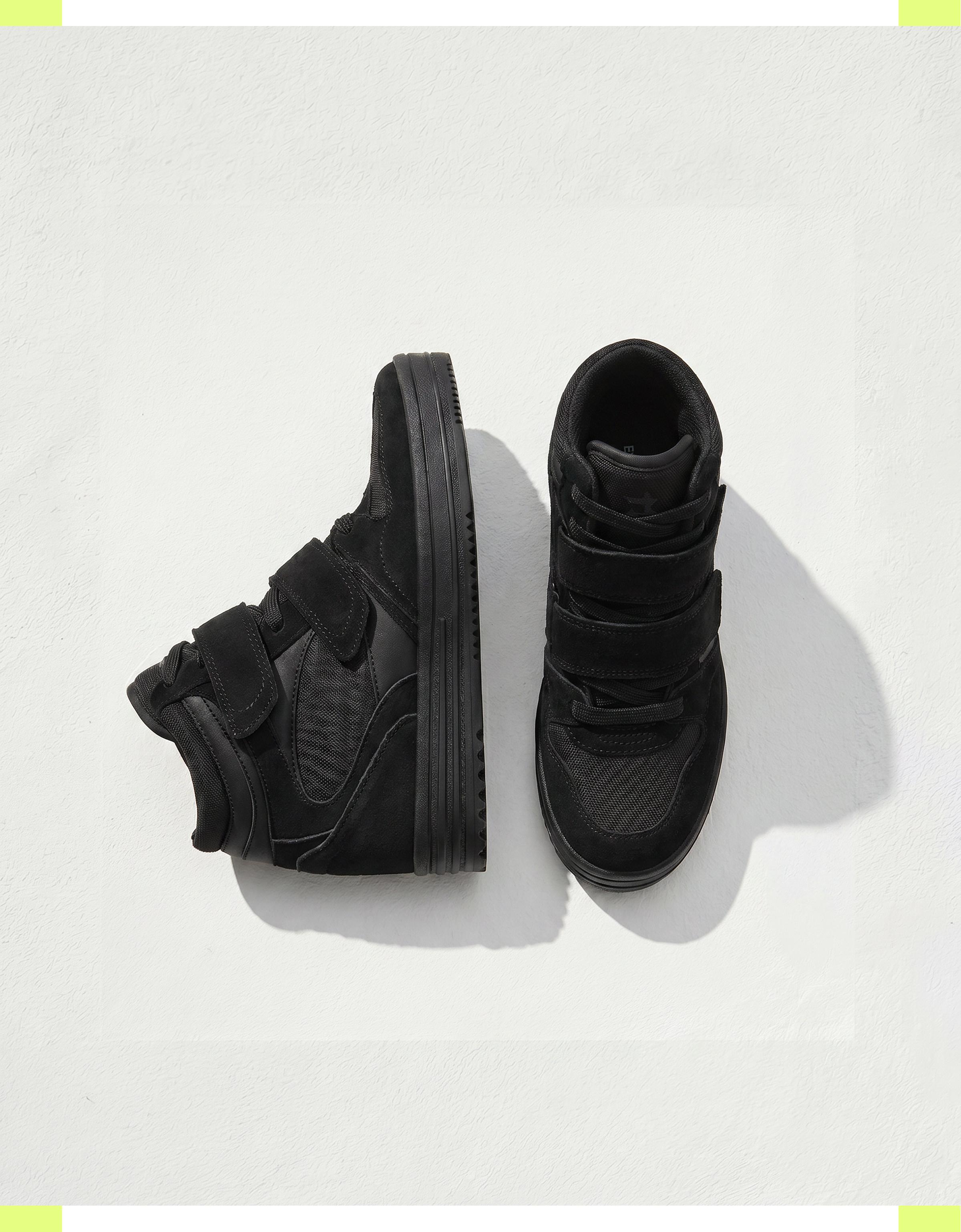 High-top sneakers with internal wedge — BLACK